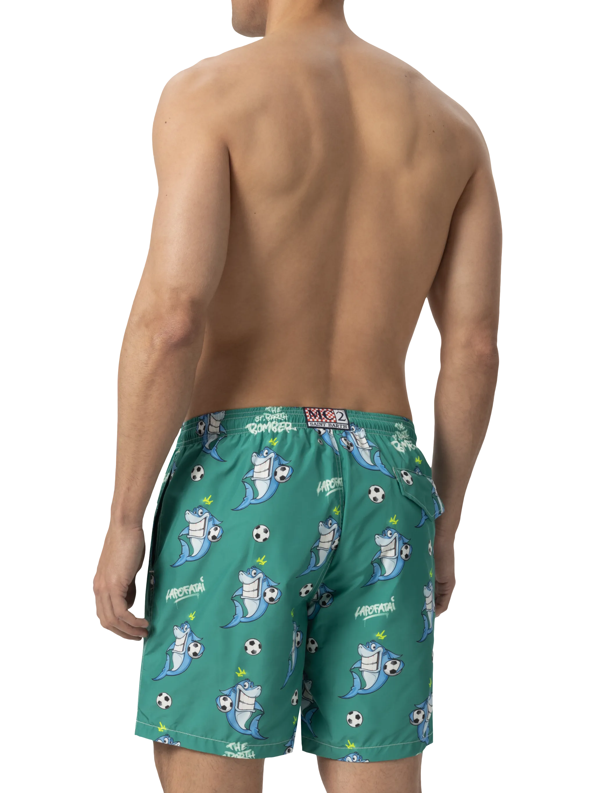 Lightweight fabric swim-shorts Lighting with shark print | CRYPTOPUPPETS SPECIAL EDITION - Image 4
