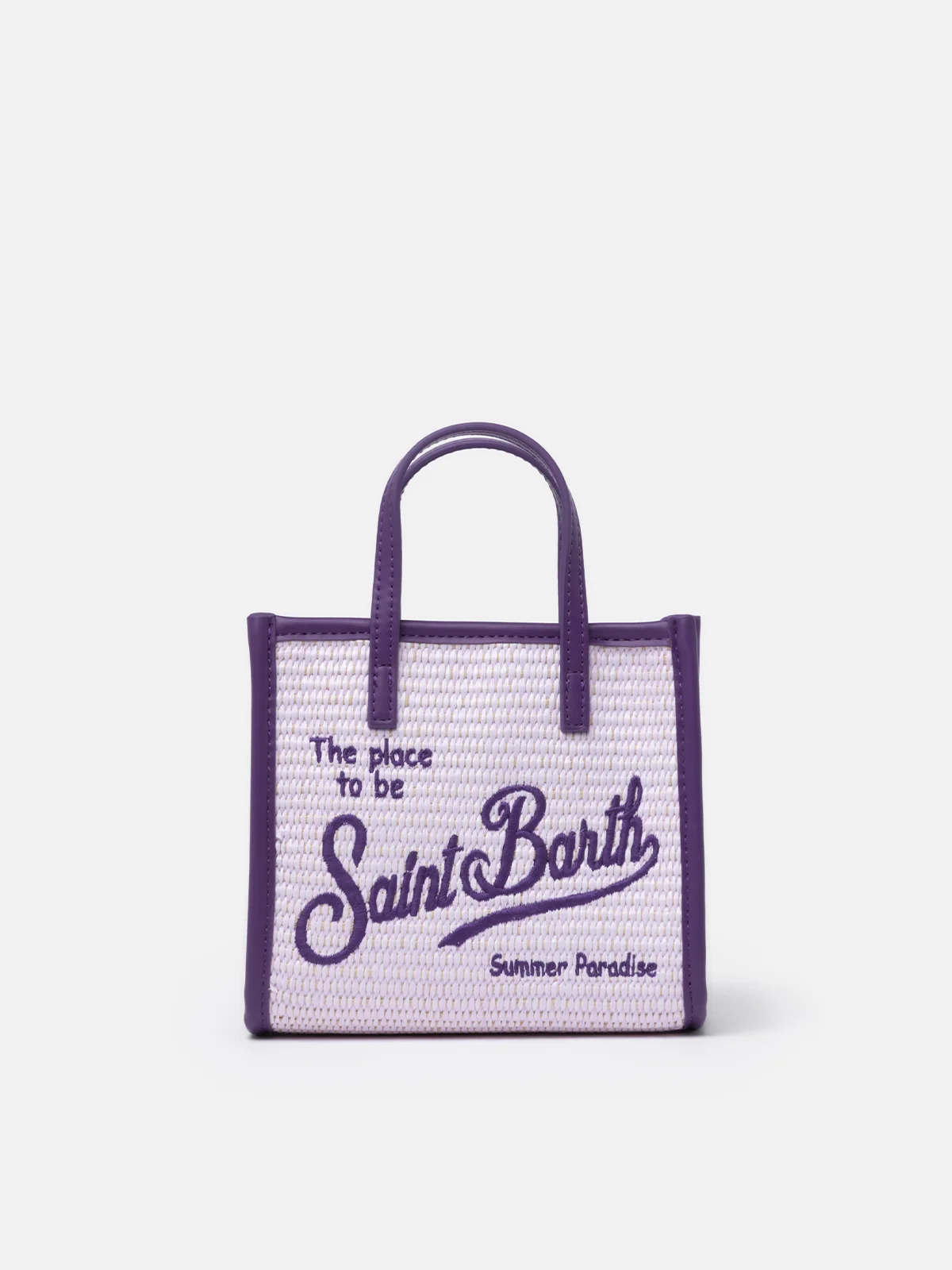 Vivian Mini Straw lilac straw effect handbag