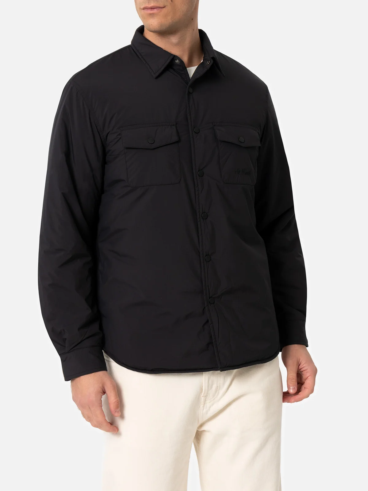 Chalet overshirt in black solid color