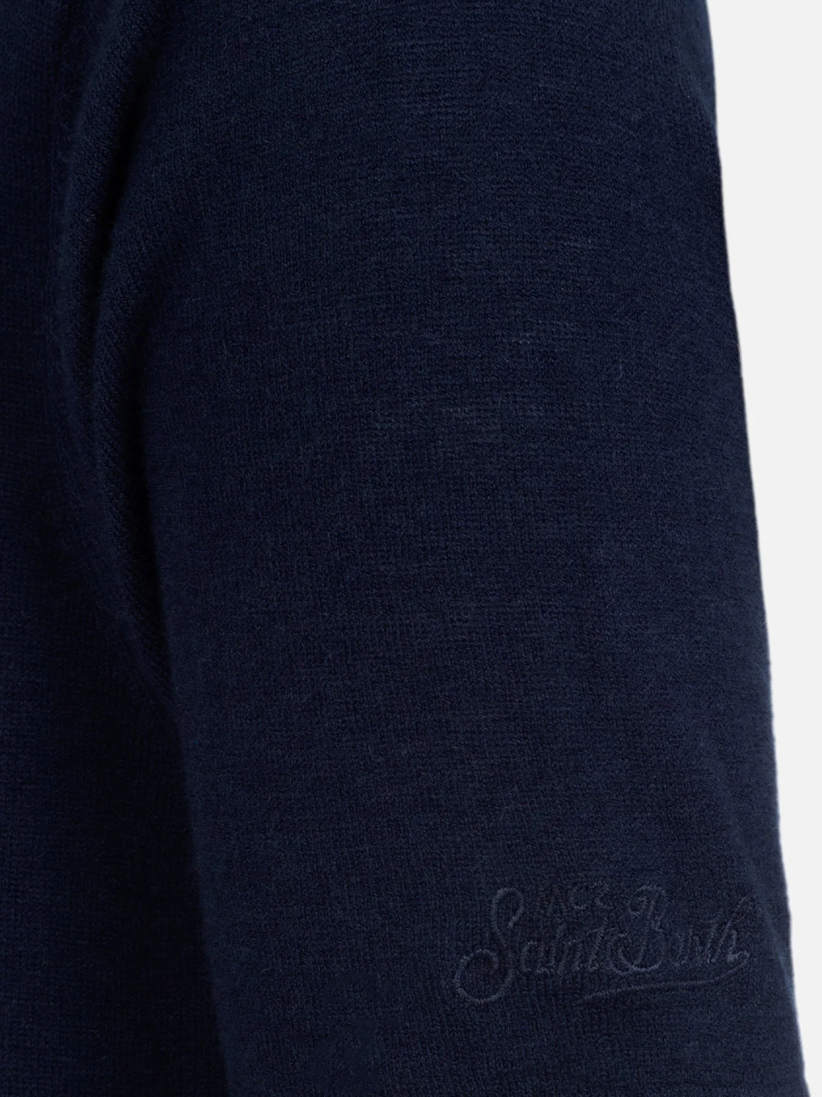 Navy blue t-shirt Scott in MERINO WOOL and CASHMERE - Image 5