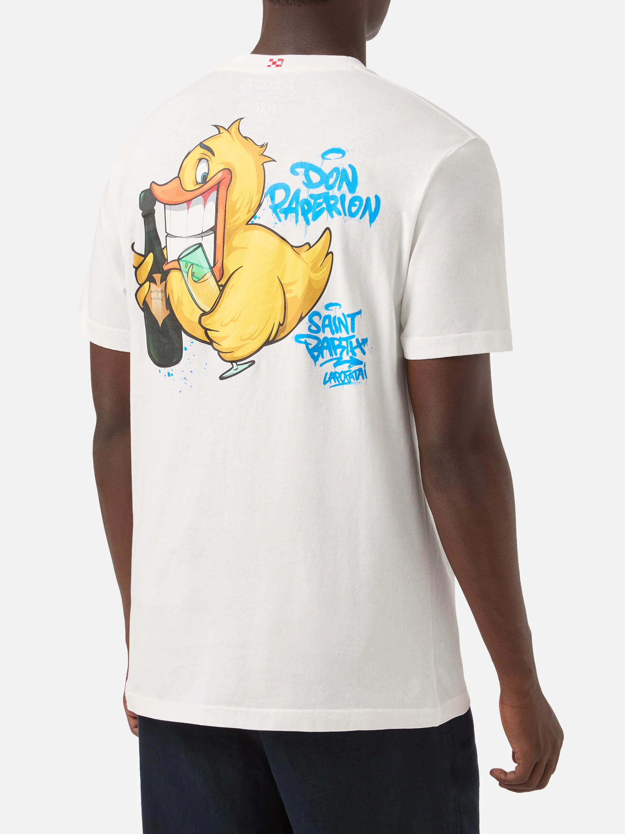 Cryptopuppets Don Paperion t-shirt with front and back print in white | Special Edition - Image 4