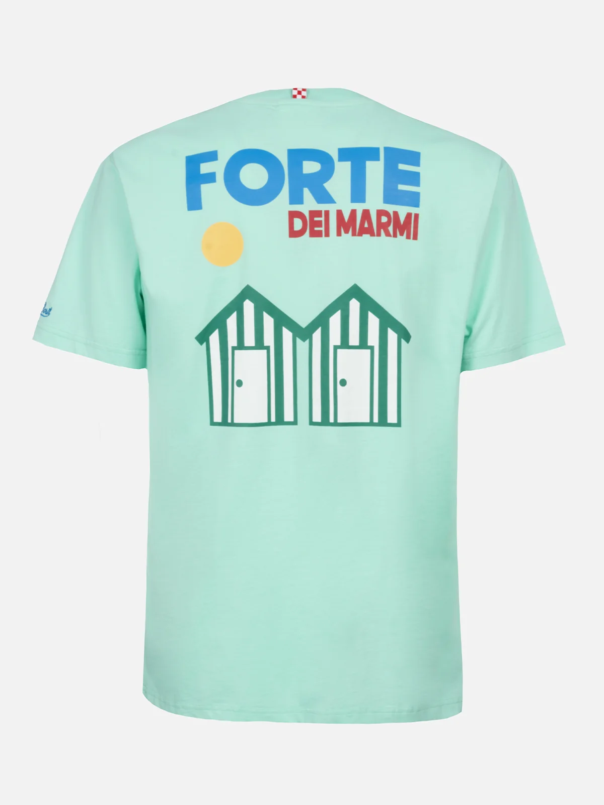 T-shirt with Forte dei Marmi postcard print in mint green