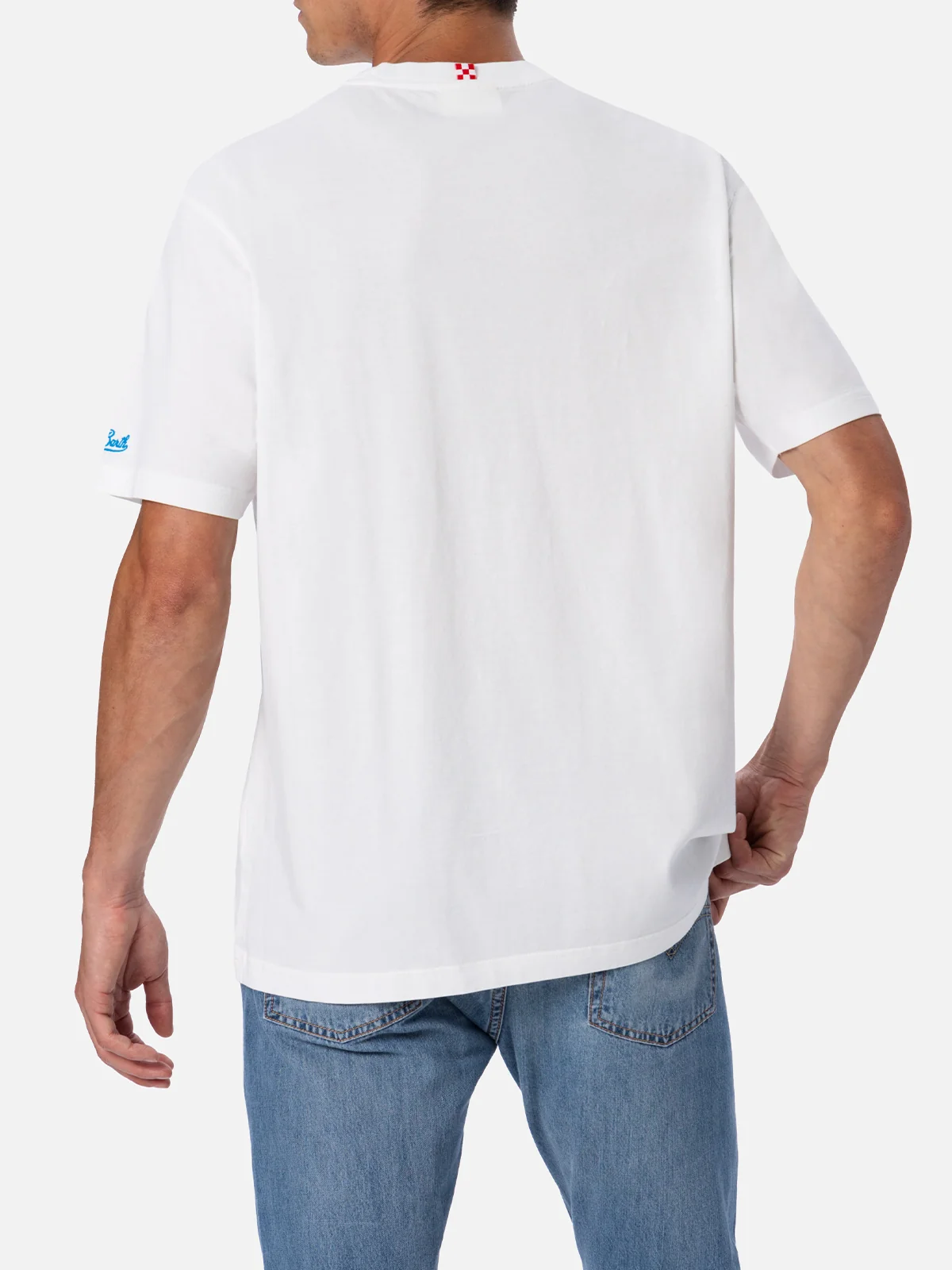 Cotton t-shirt with gin tonic cocktail print and embroidery - Image 3