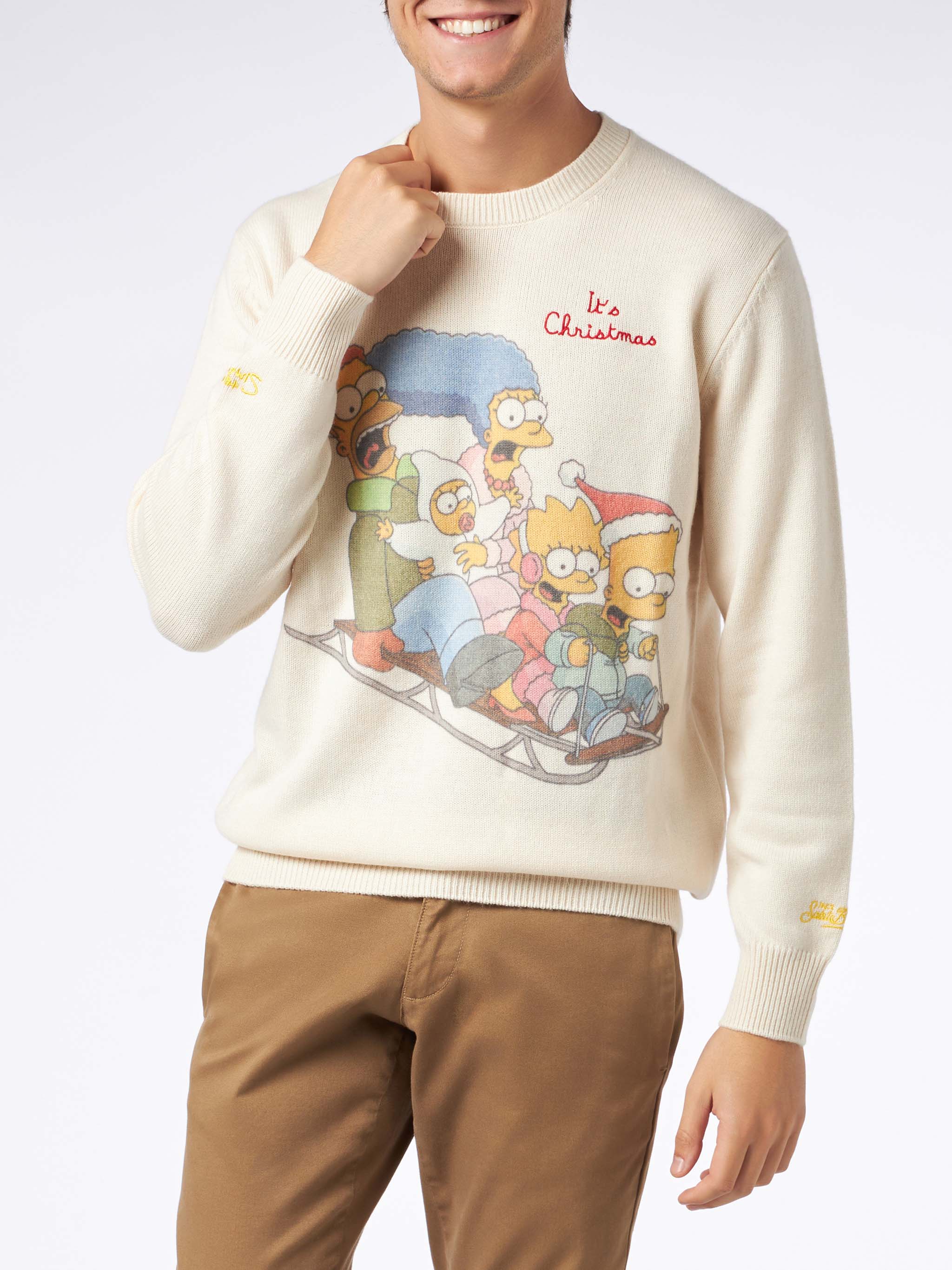 Crewneck sweater Heron with The Simpson family jacquard | THE SIMPSONS SPECIAL EDITION