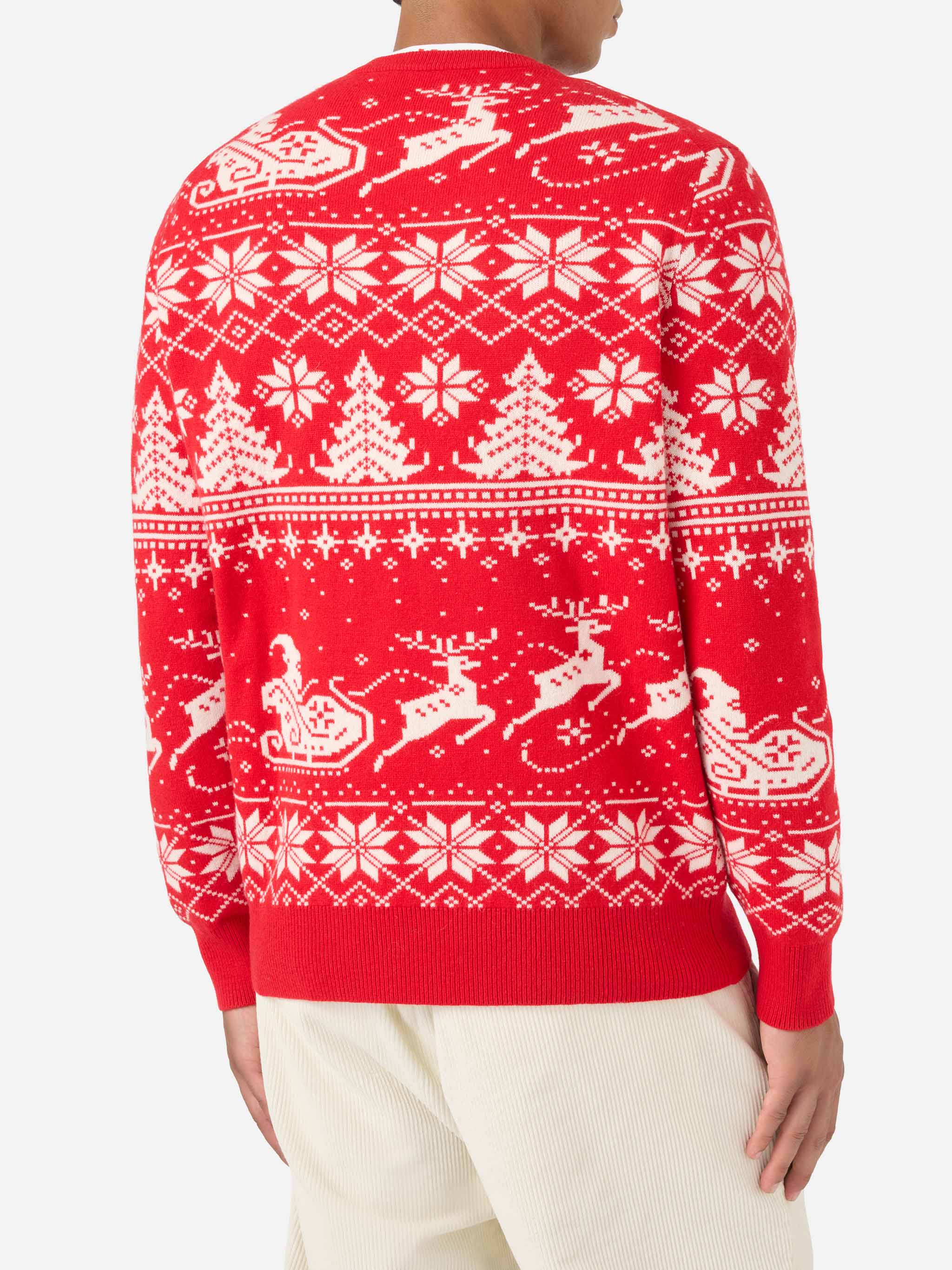 Fairs isle sweater Heron with Jingle Balls jacquard - Image 3
