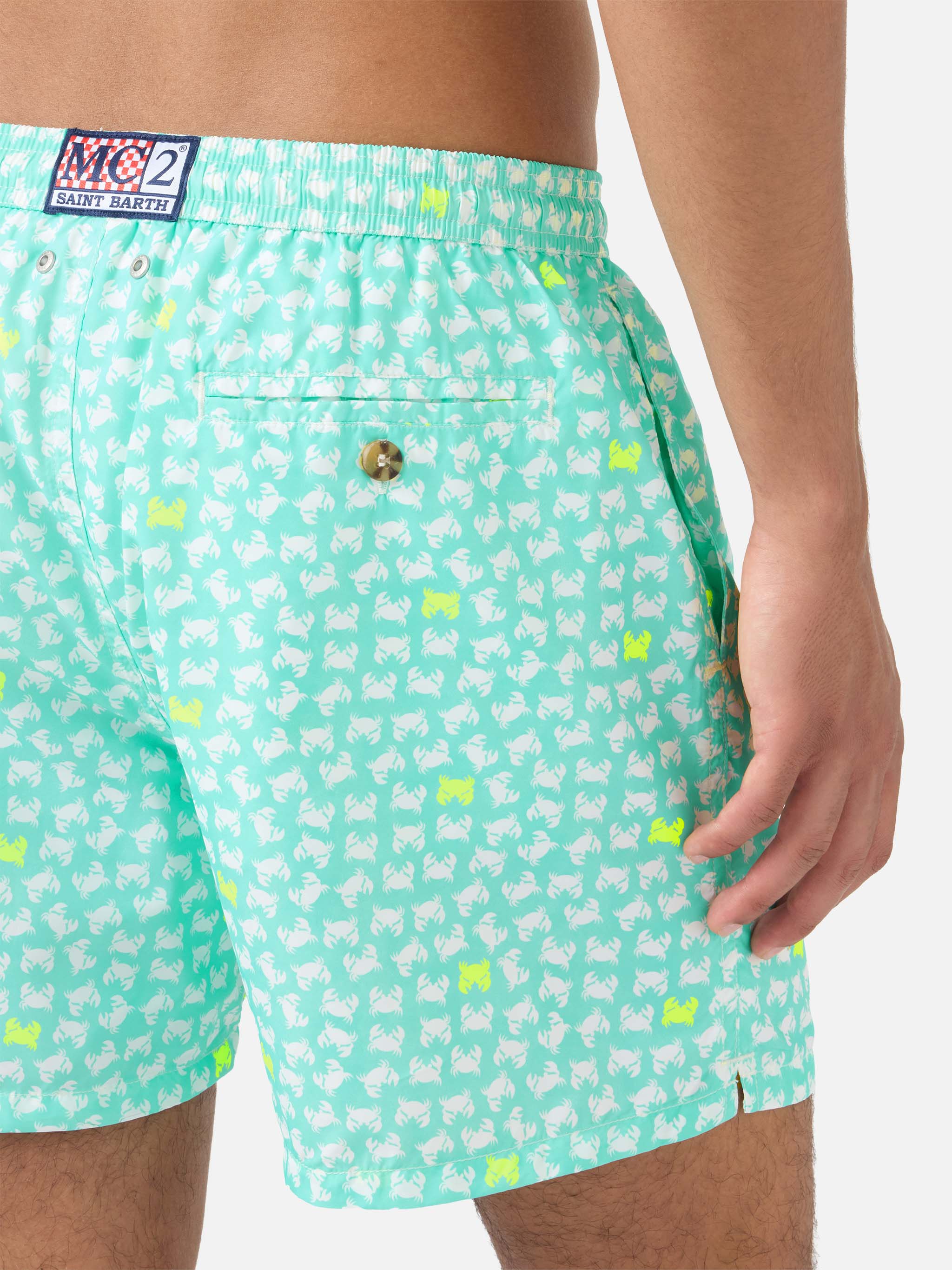 Lighting yellow crab print swim shorts - Image 6