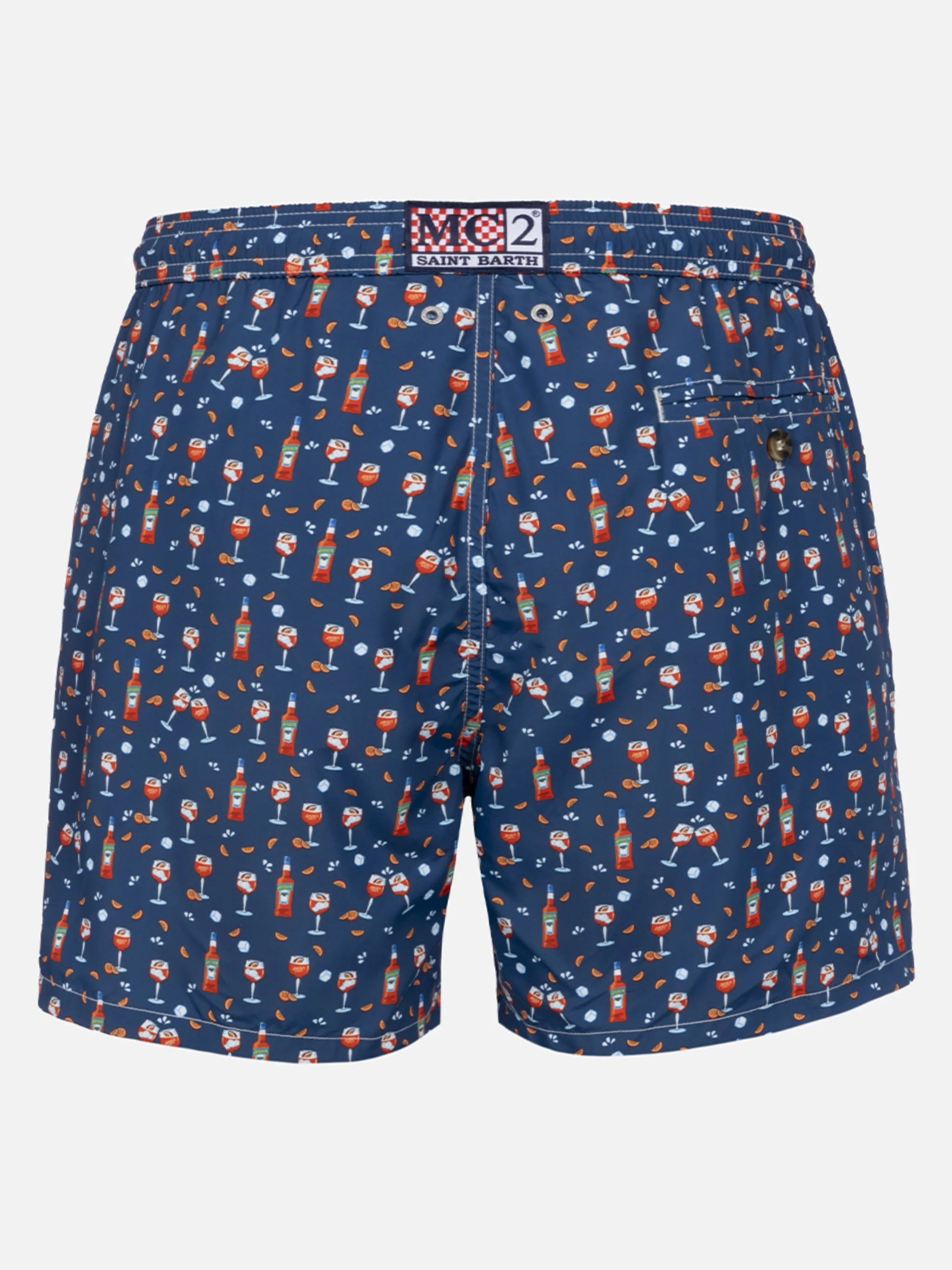Lighting Micro Fantasy blue Aperol Spritz print swim shorts | Special Edition - Image 2