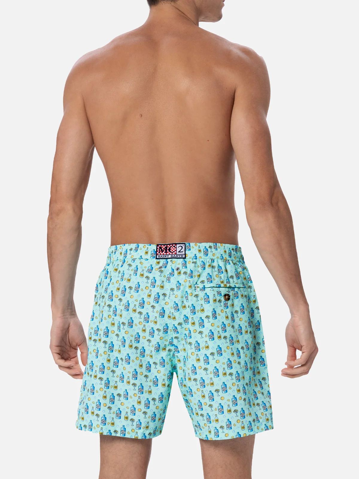 Lightweight fabric swim-shorts Lighting with cocktail gin tonic print - Image 5
