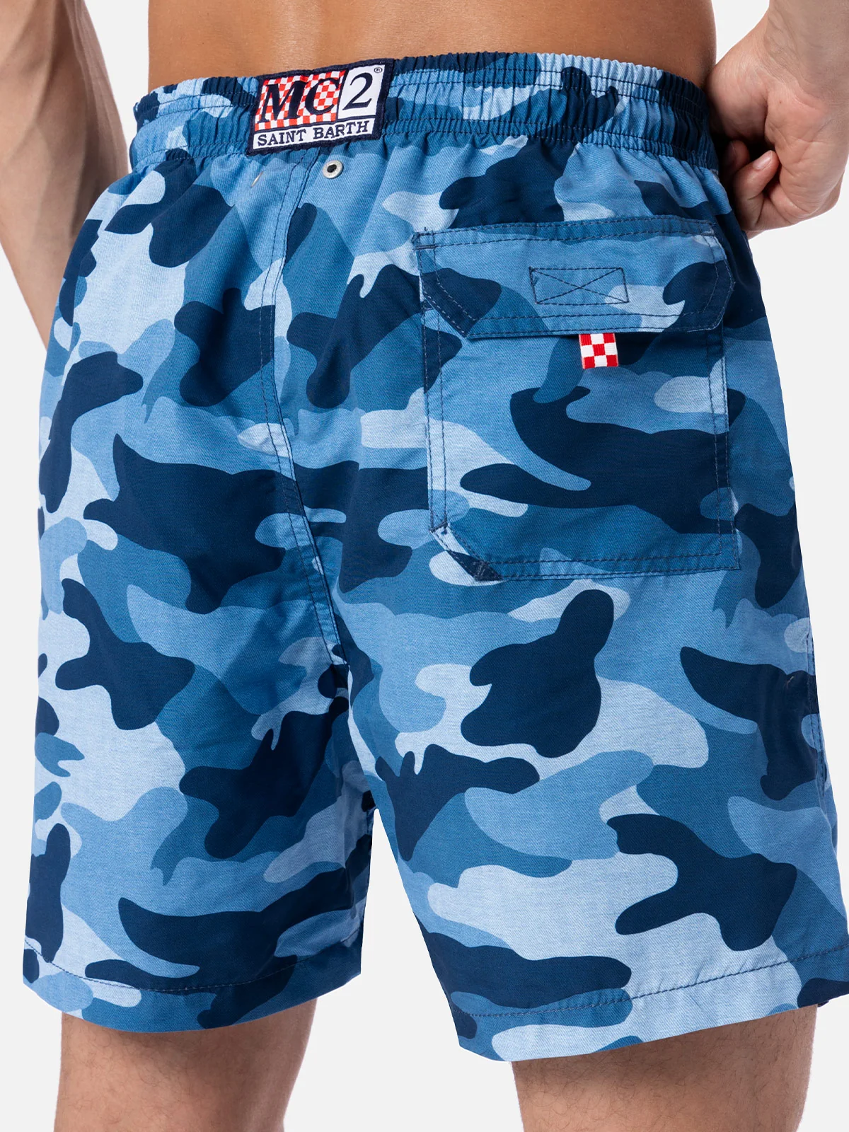 Gustavia swim shorts with denim camouflage pattern - Image 4