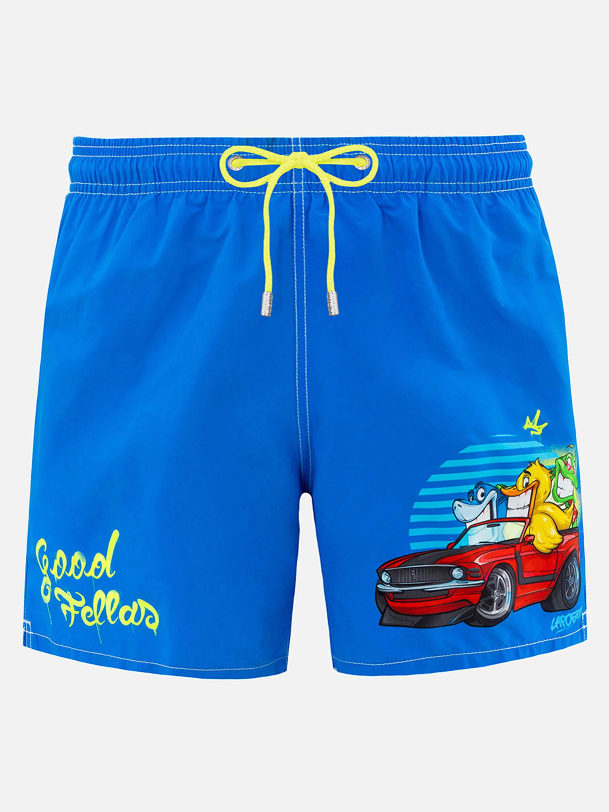 Gustavia green Cryptopuppets Good Fellas placed print swim shorts | Special Edition