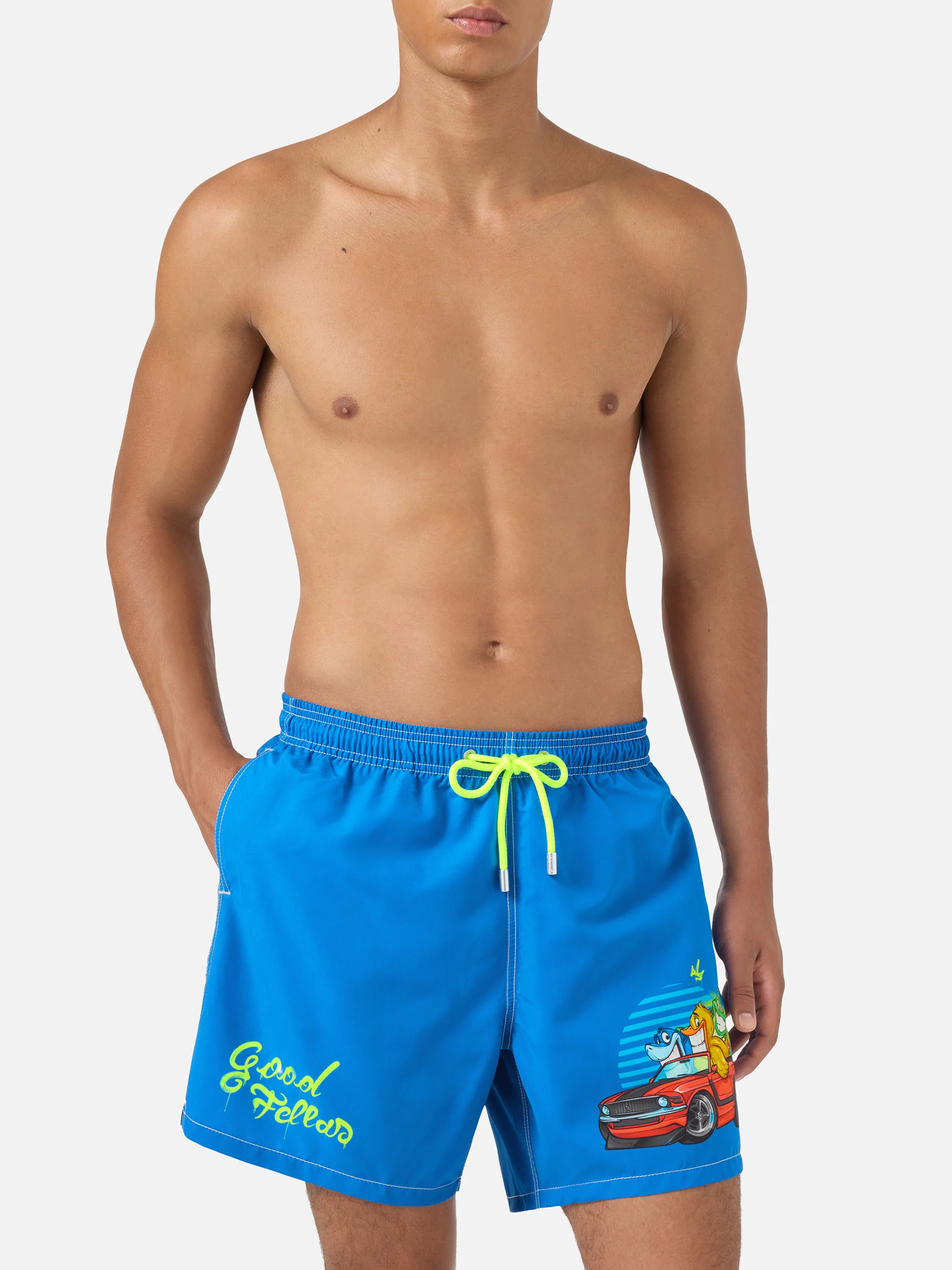 Gustavia green Cryptopuppets Good Fellas placed print swim shorts | Special Edition - Image 3