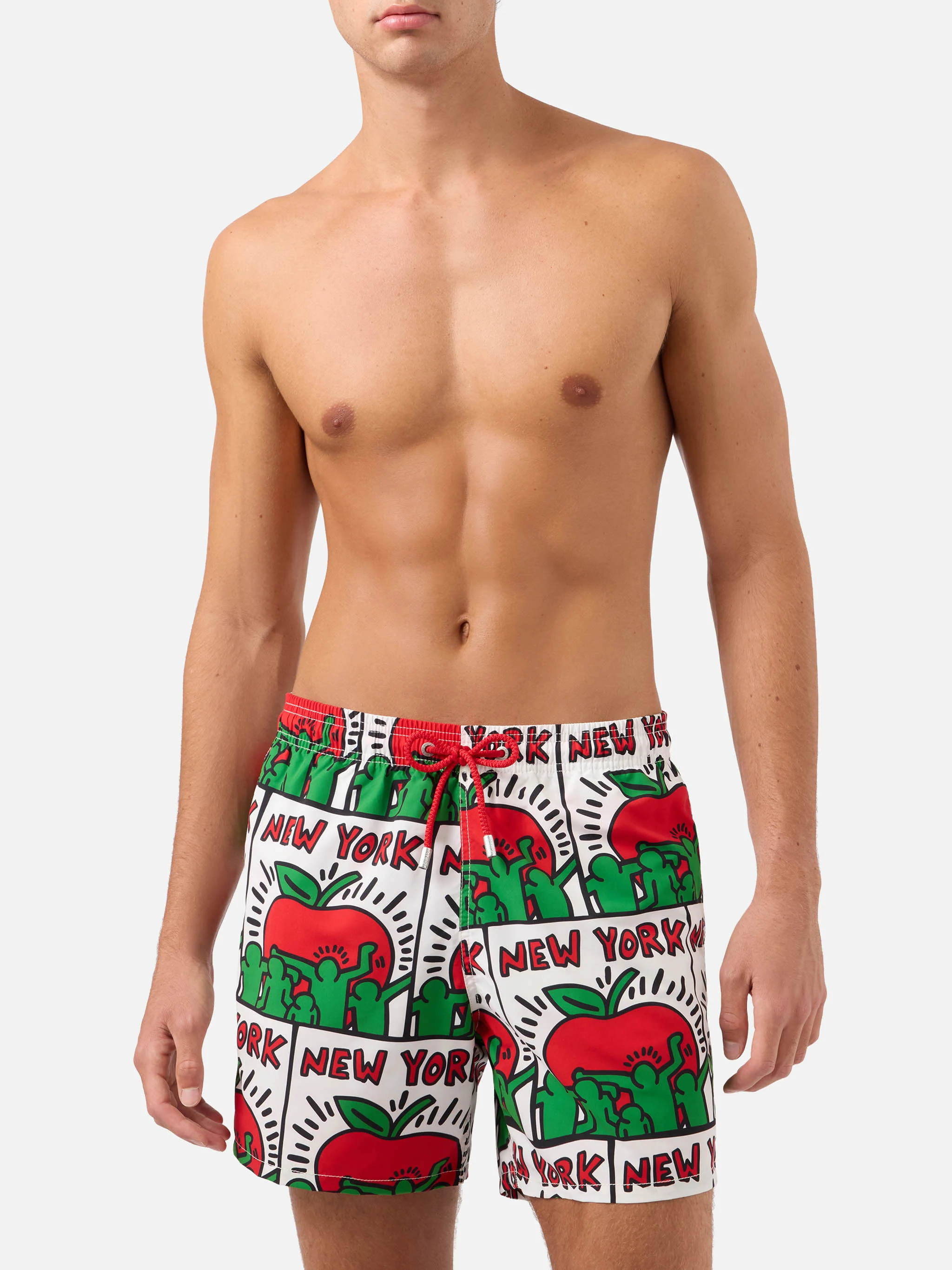 Gustavia white Keith Haring NY placed print swim shorts | Special Edition - Image 3