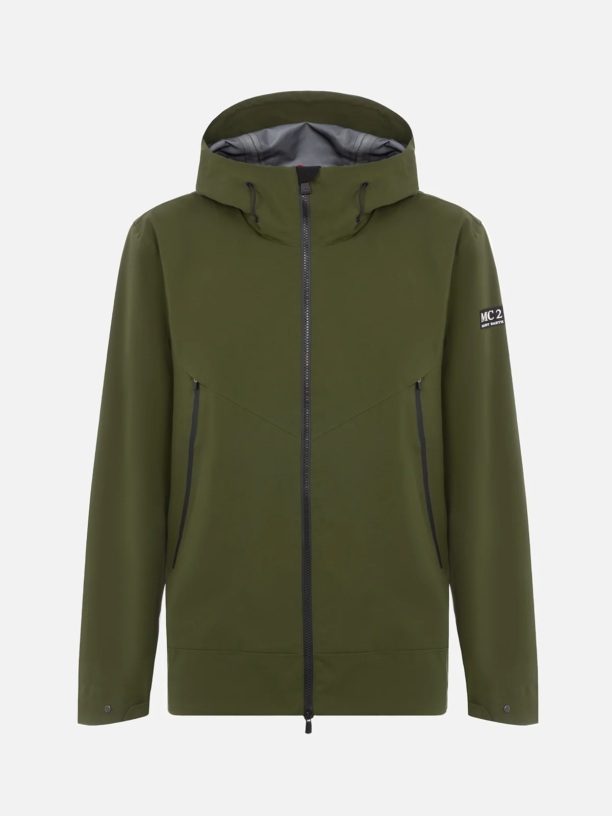 Parson 3 layer technical fabric jacket in military green solid color - Image 5