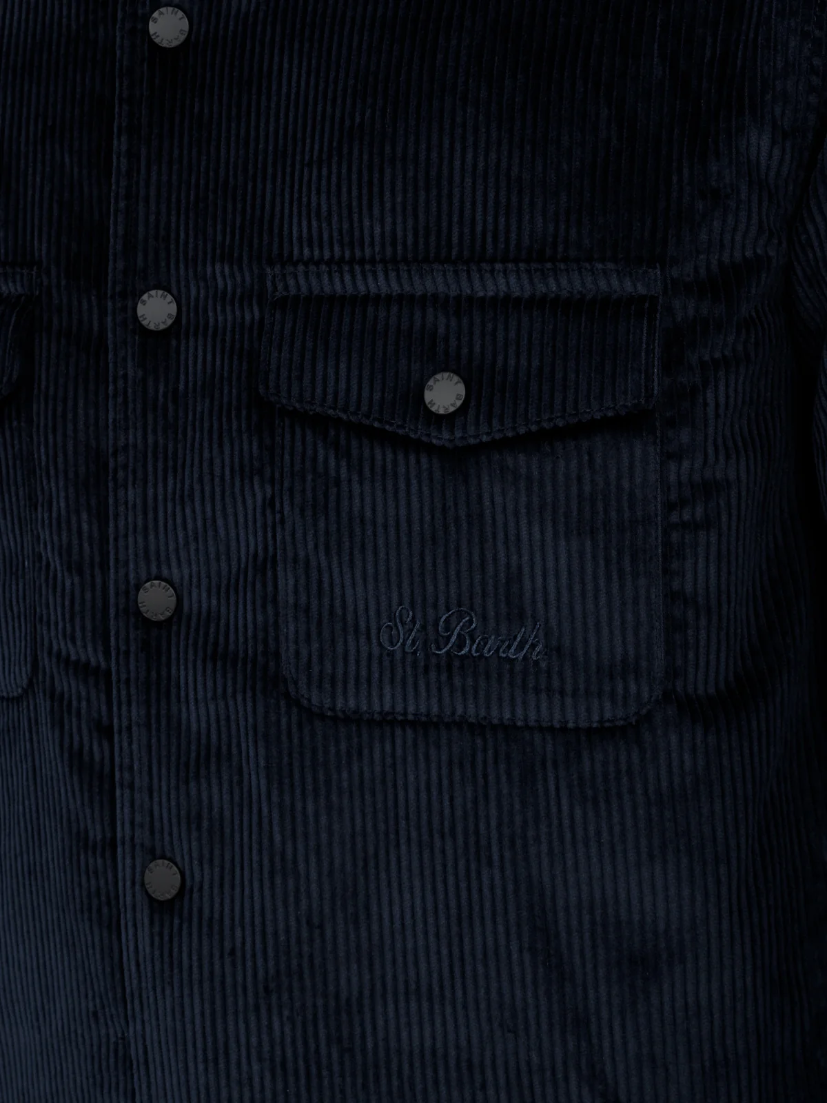Chalet corduroy overshirt in navy blue solid color - Image 5