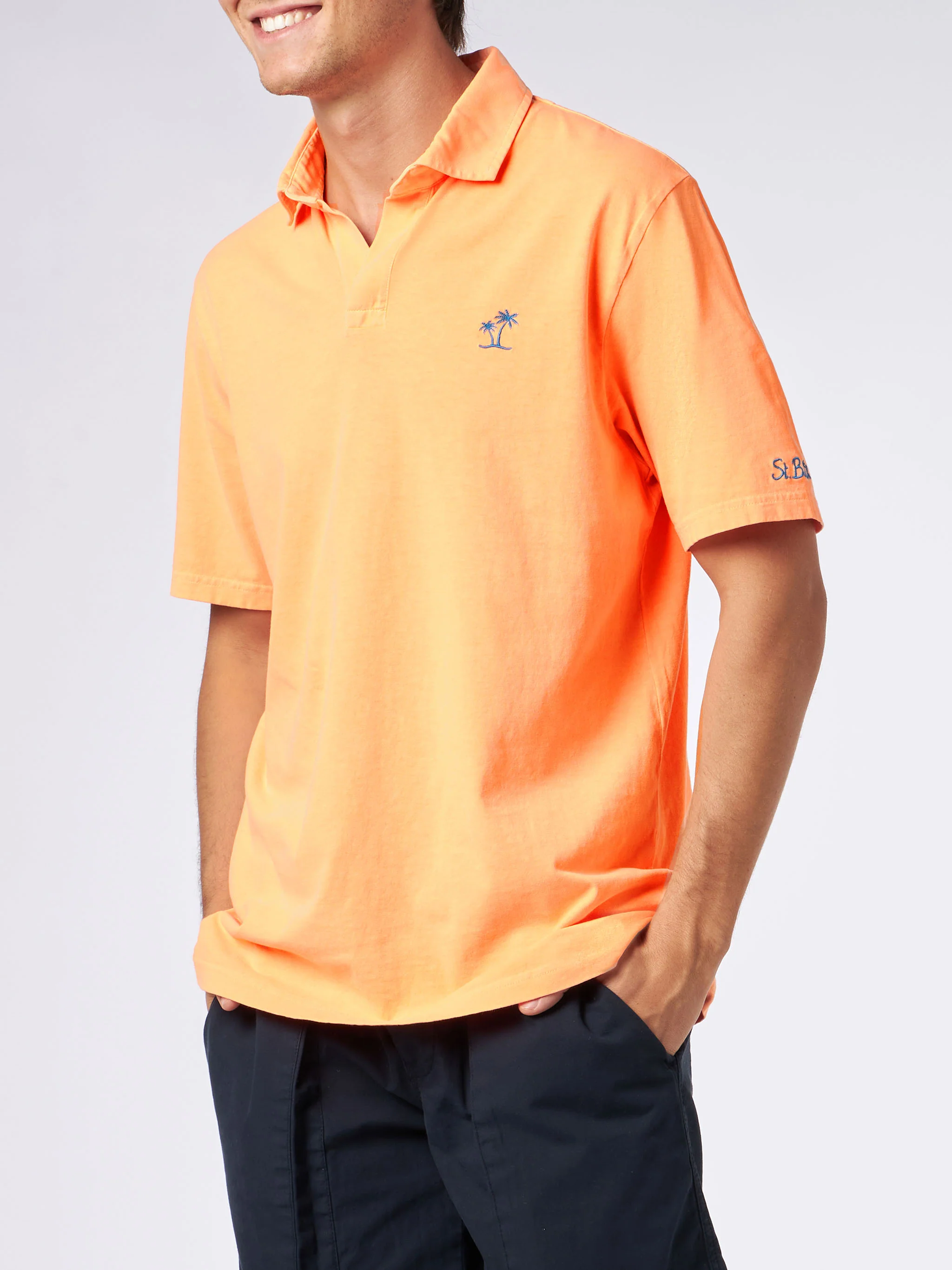 Brighton orange cotton jersey polo