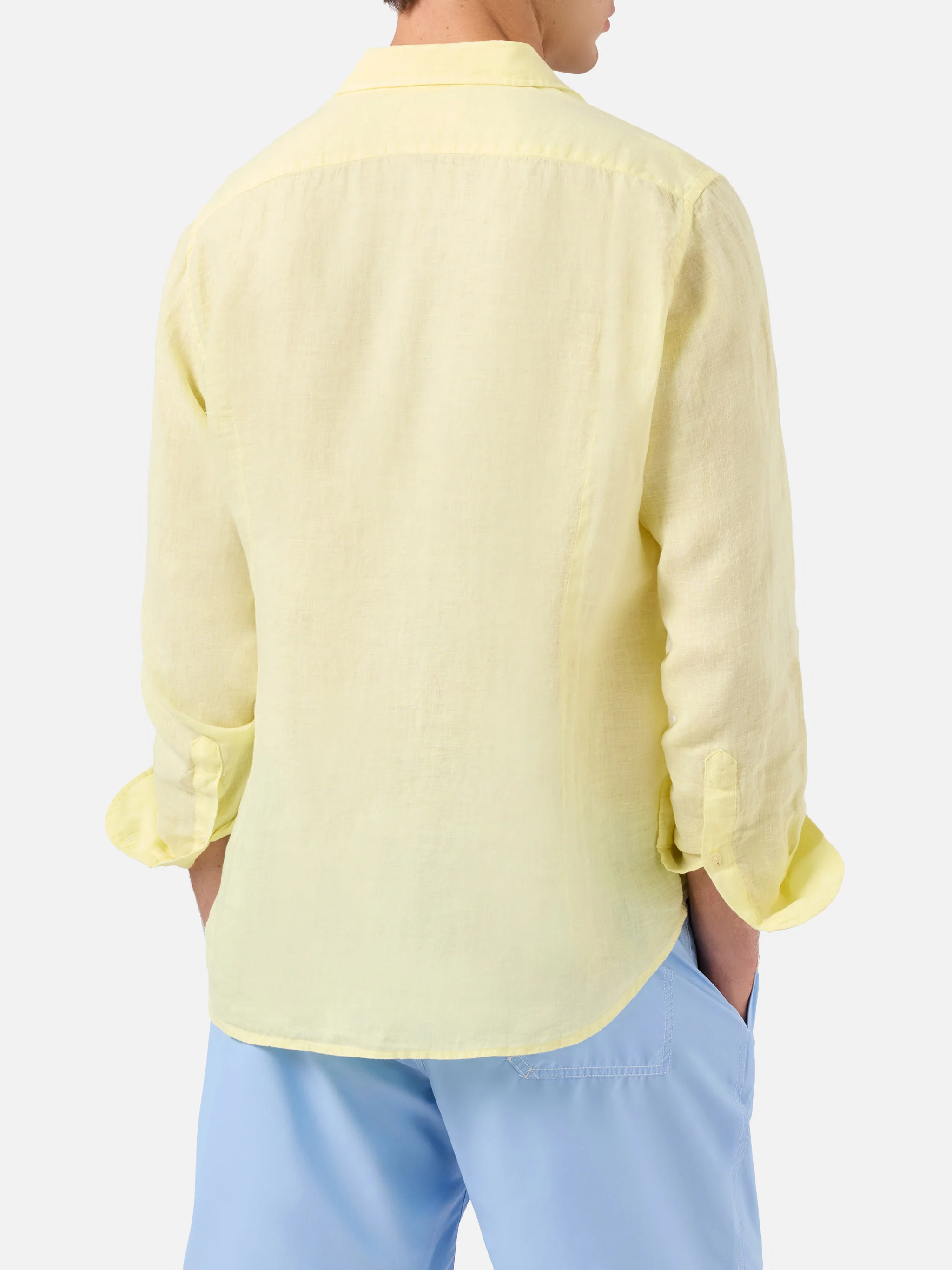 Pamplona linen shirt in pale yellow - Image 3
