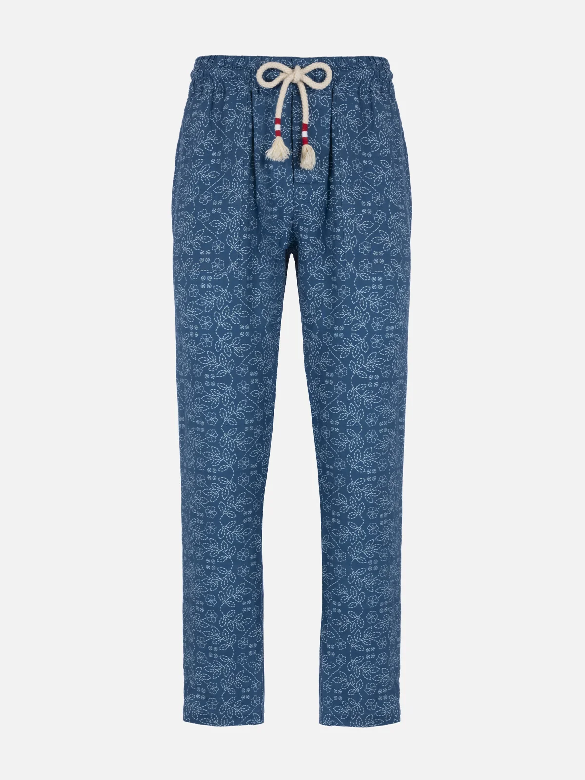 Calais blue sashiko linen pants - Image 4