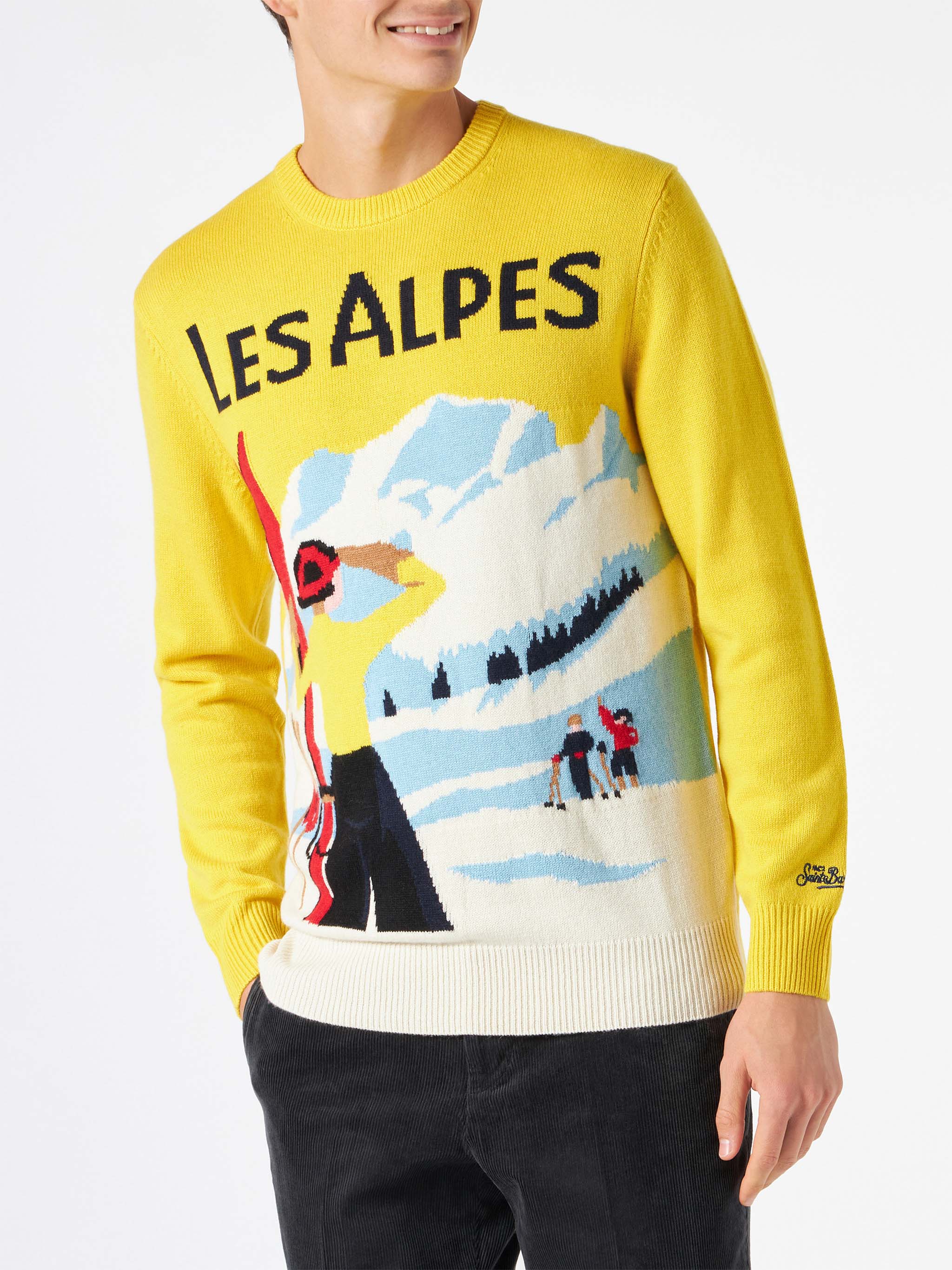 Heron Les Alpes postcard sweater