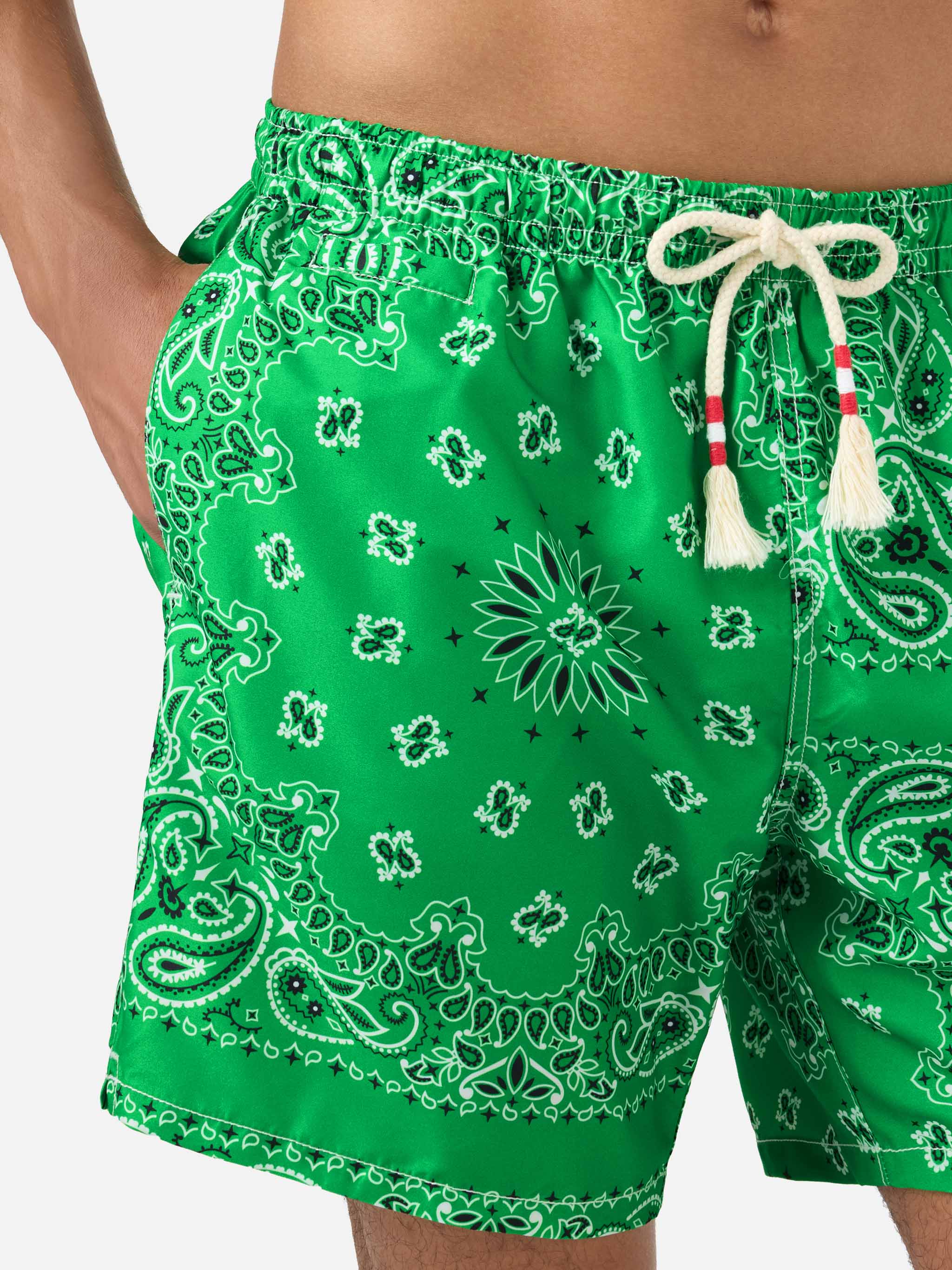 Green bandana Caprese swim shorts - Image 4