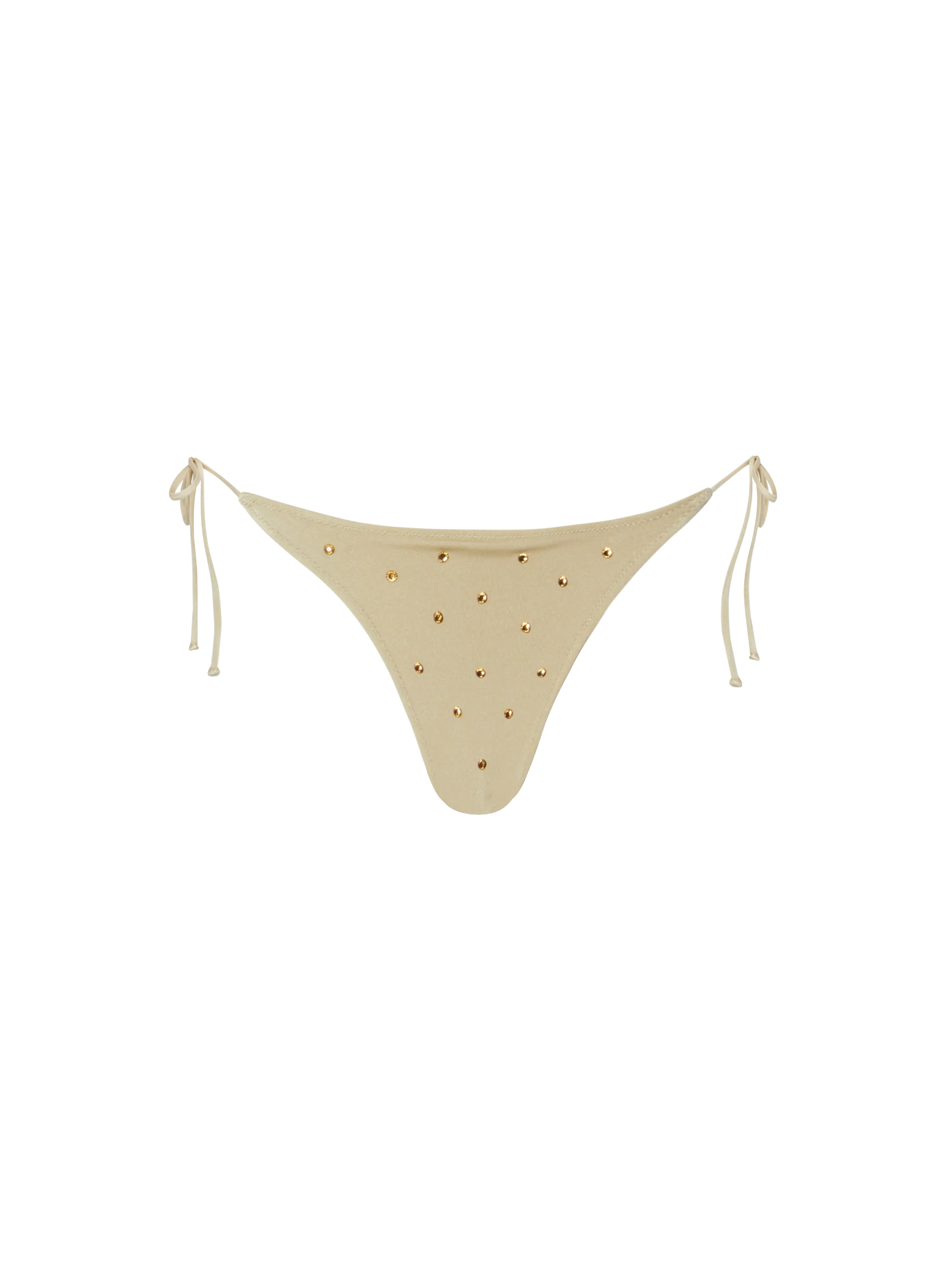 Marielle gold classic swim briefs with rhinestone embellishment
