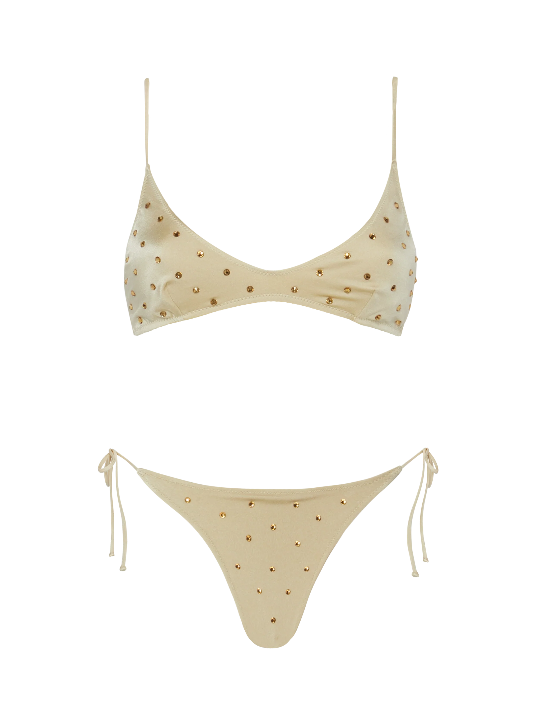 Gold bralette bikini Paloma Marielle with rhinestone embellishment