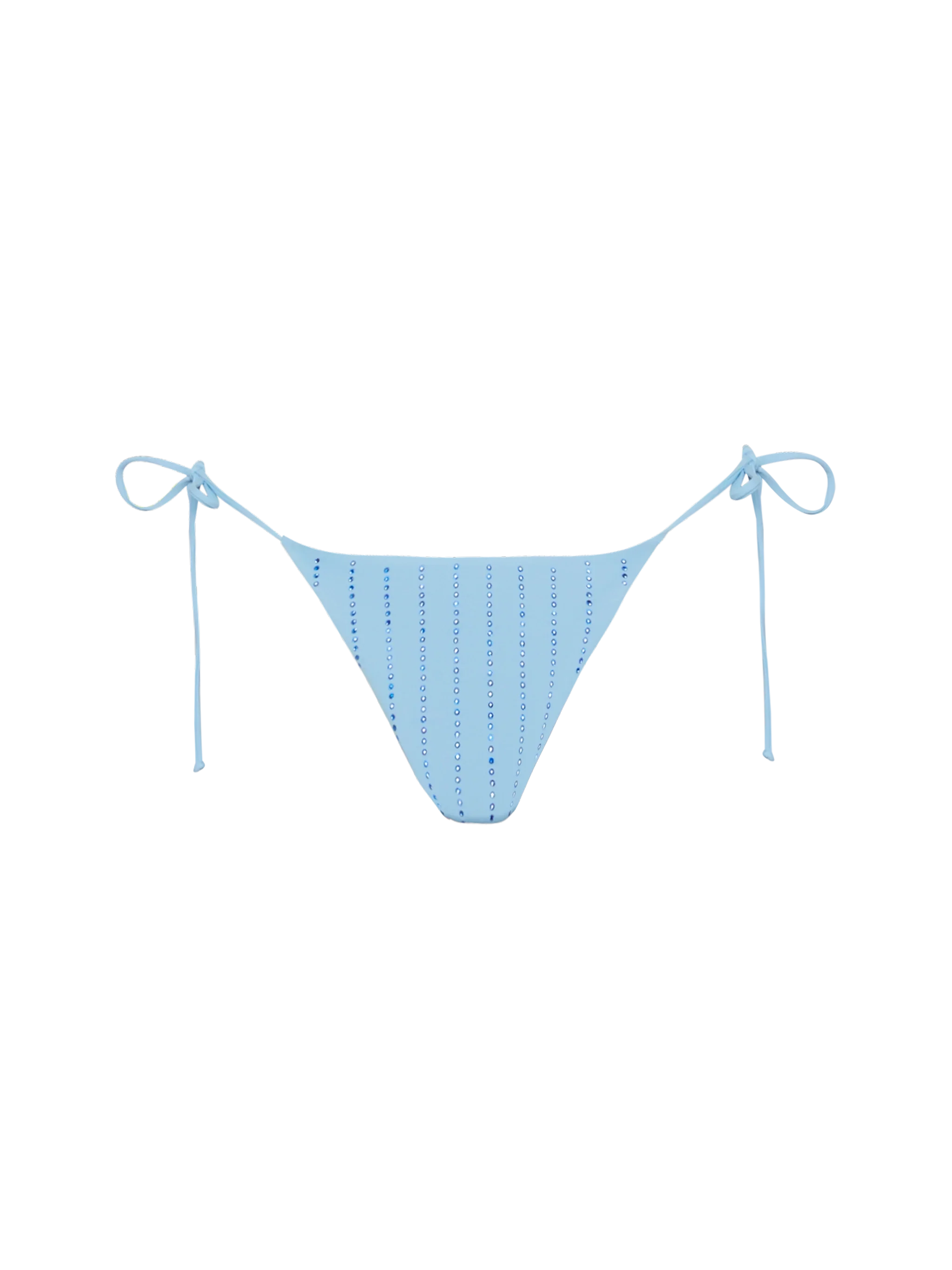 Marielle light blue classic swim briefs with striped rhinestone embellishment