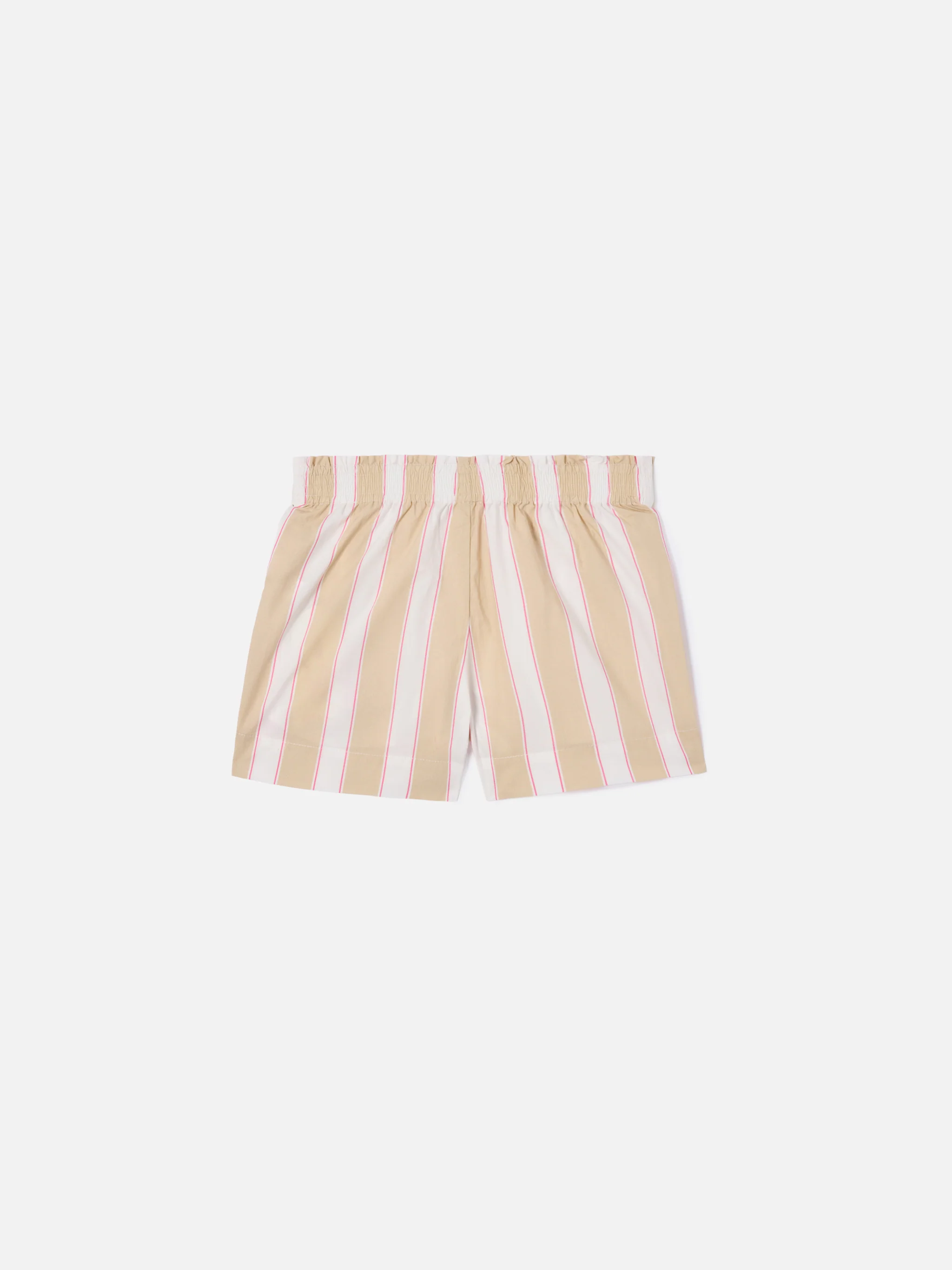 Meave Jr cotton poplin shorts with beige, white and pink stripes - Image 3