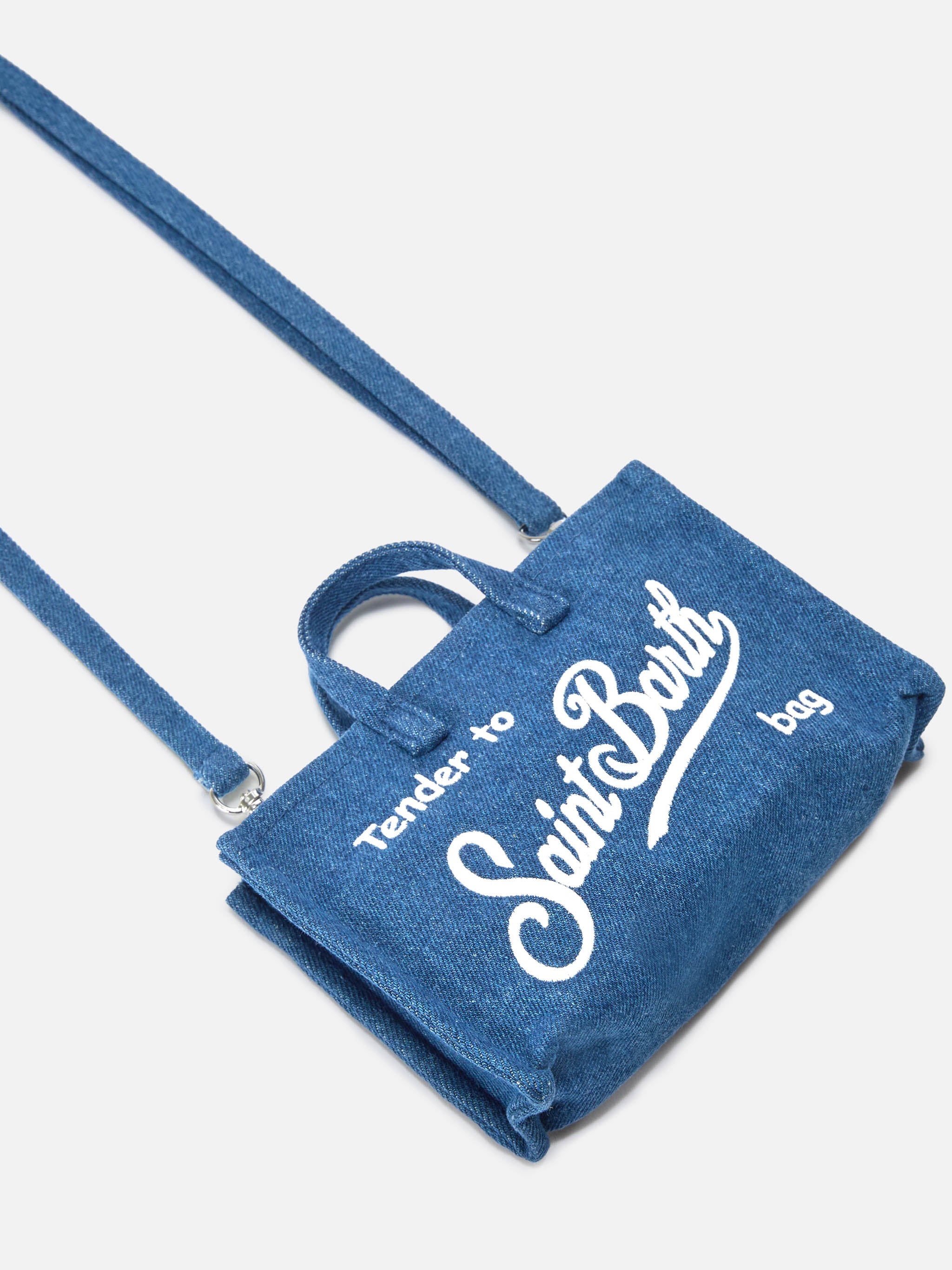Micro Phone denim bag with contrasting logo - Image 2
