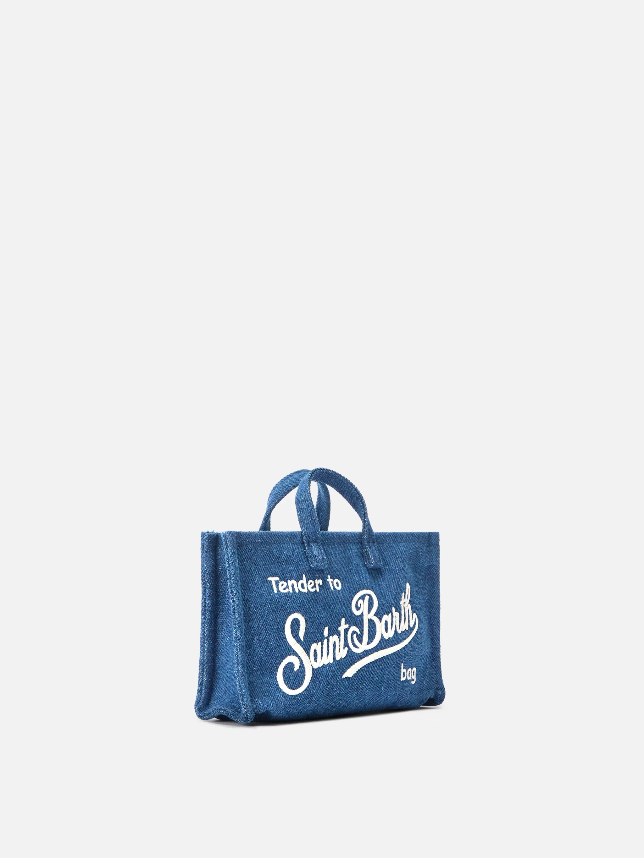 Micro Phone denim bag with contrasting logo - Image 3
