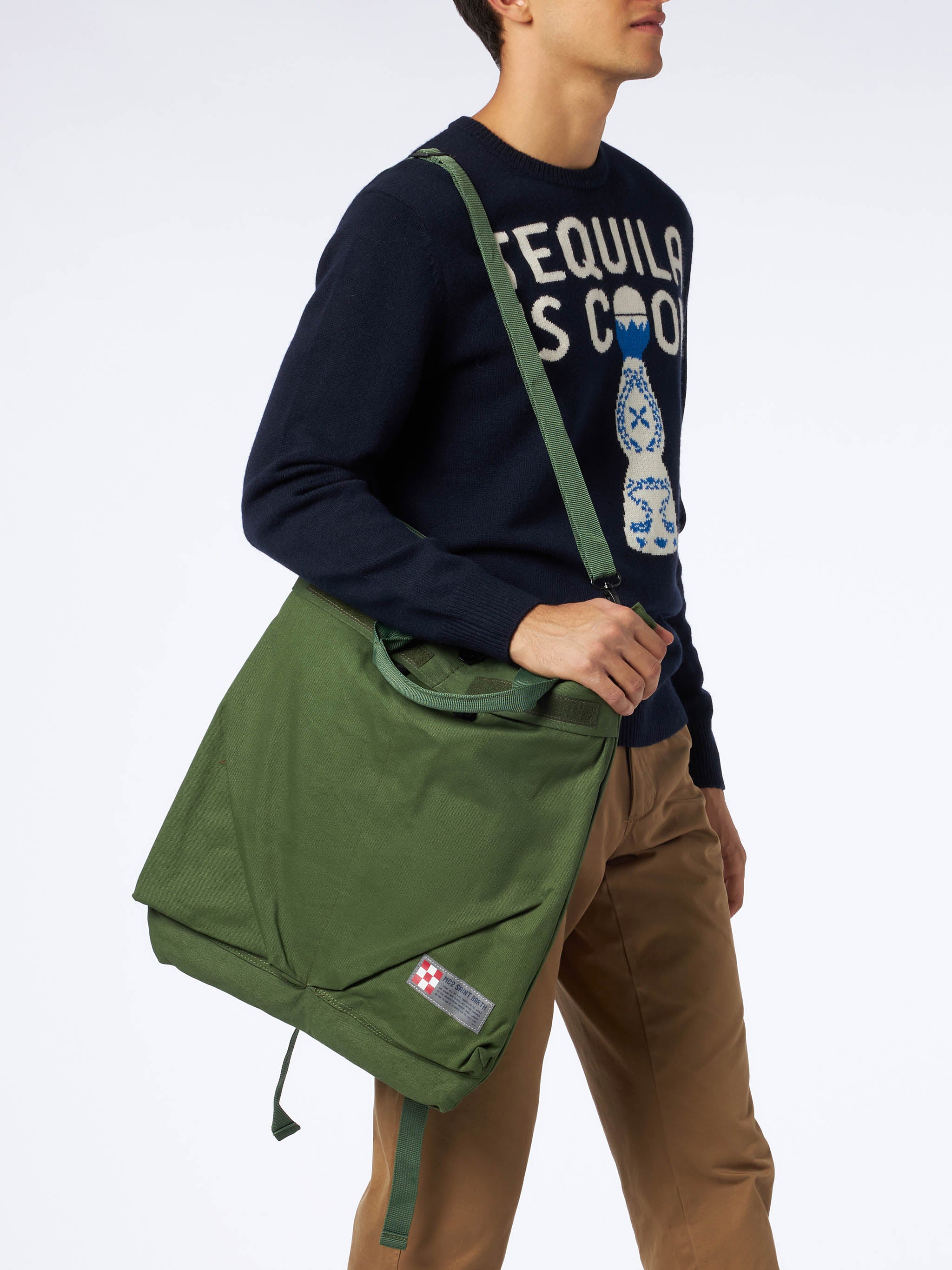 Military green canvas backpack - Image 6