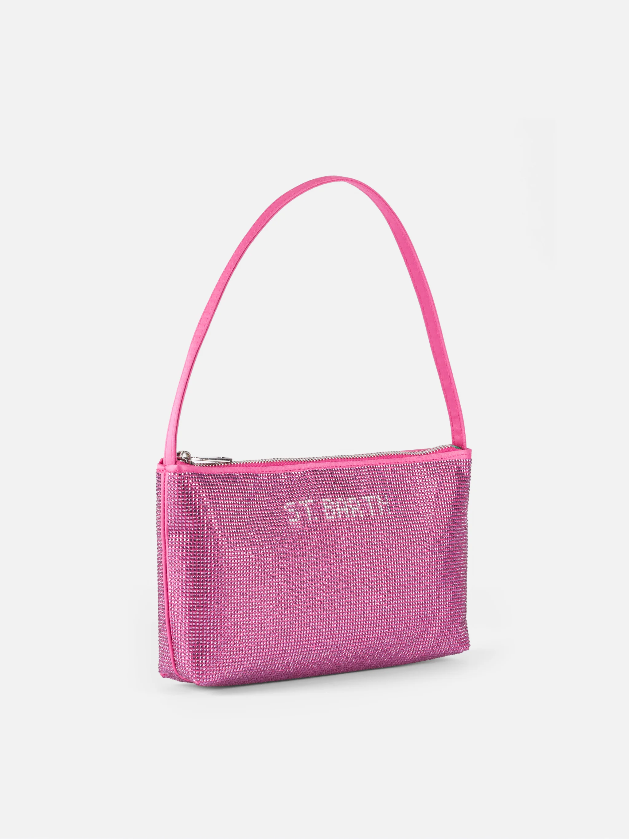Mini bag with fuchsia rhinestones - Image 2