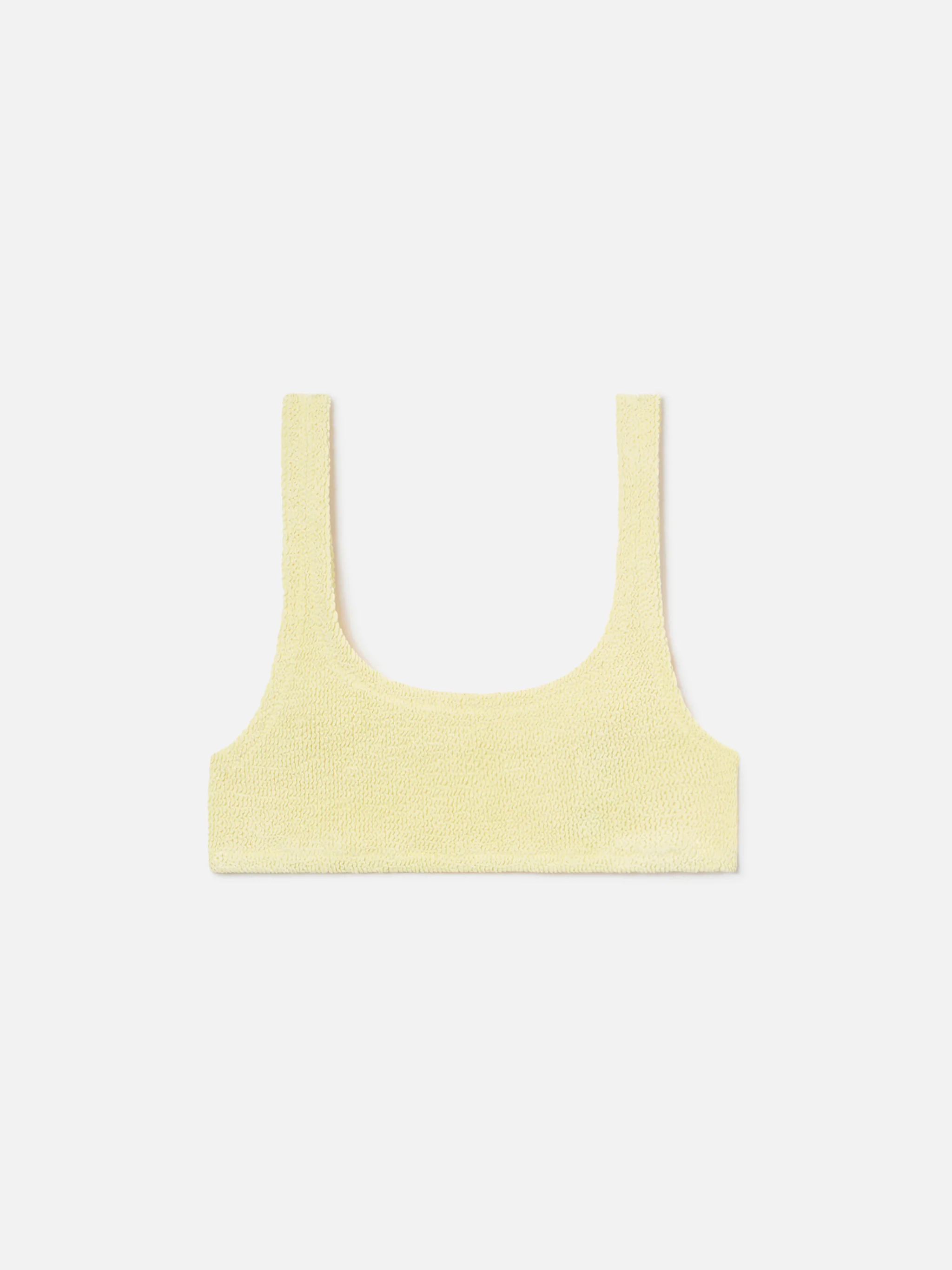 Naima bralette bikini top in yellow crinkle fabric