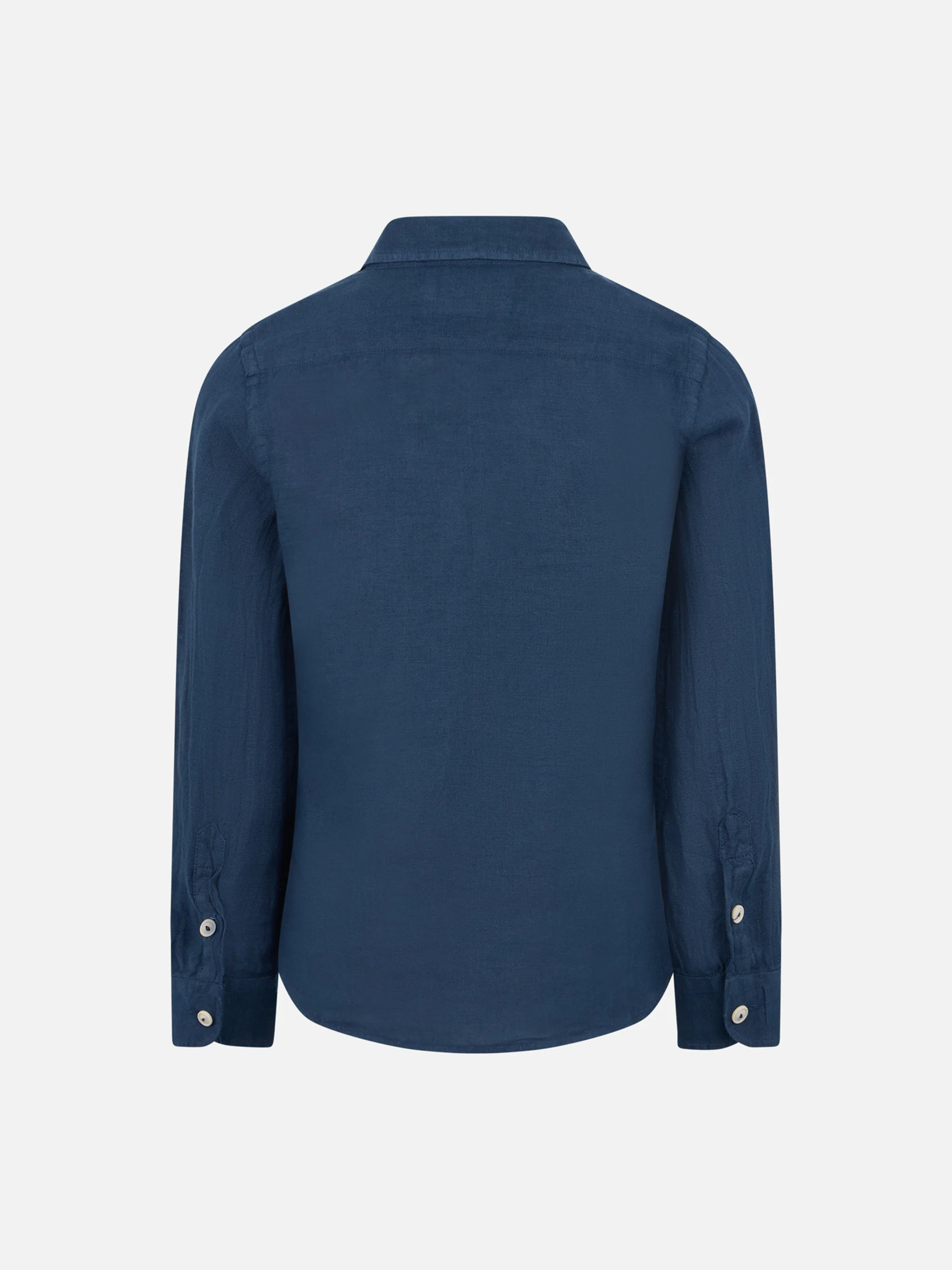 Kid navy blue linen shirt Agnes - Image 2