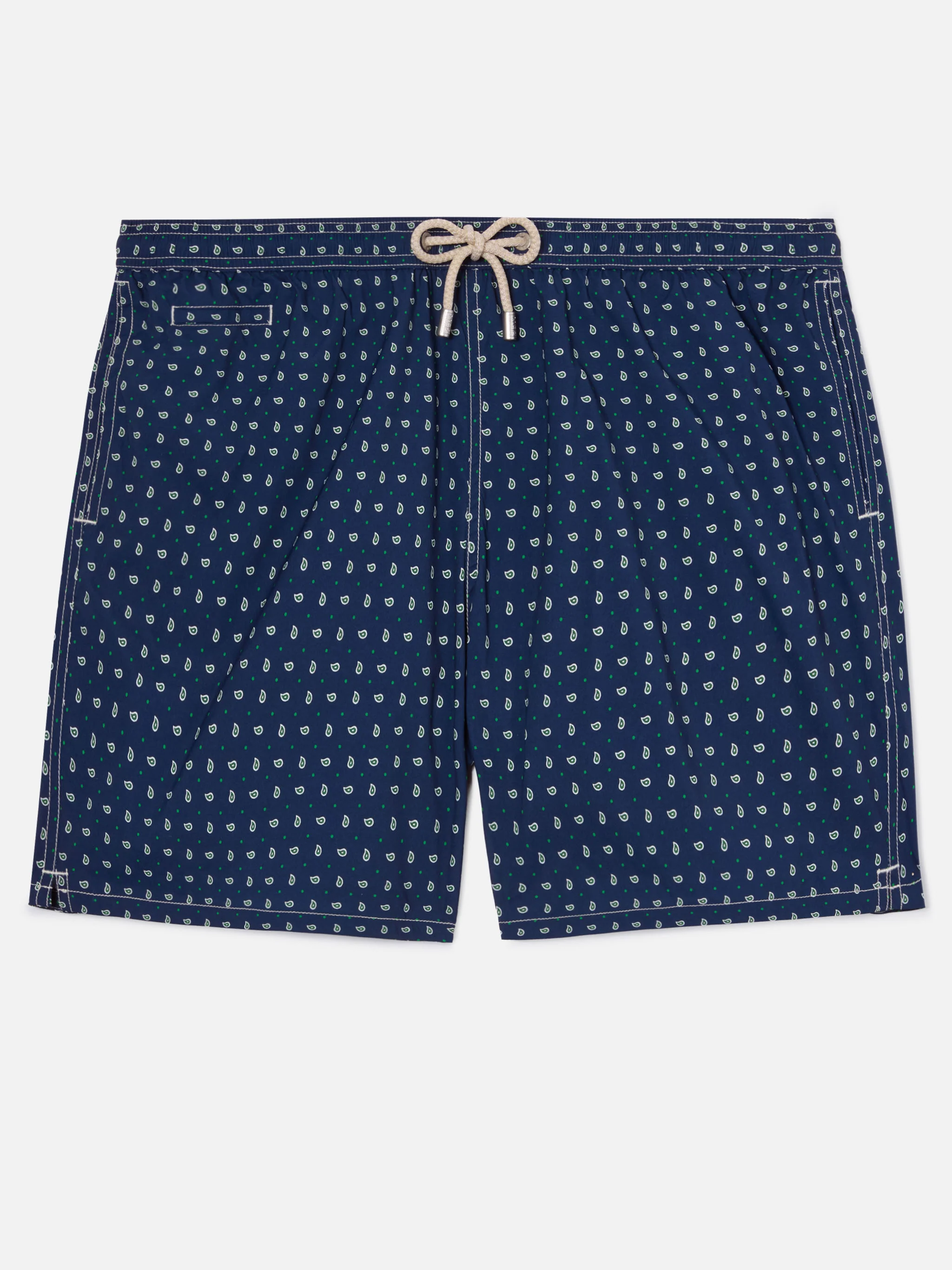Navy Lighting Micro swim shorts with all-over paisley print