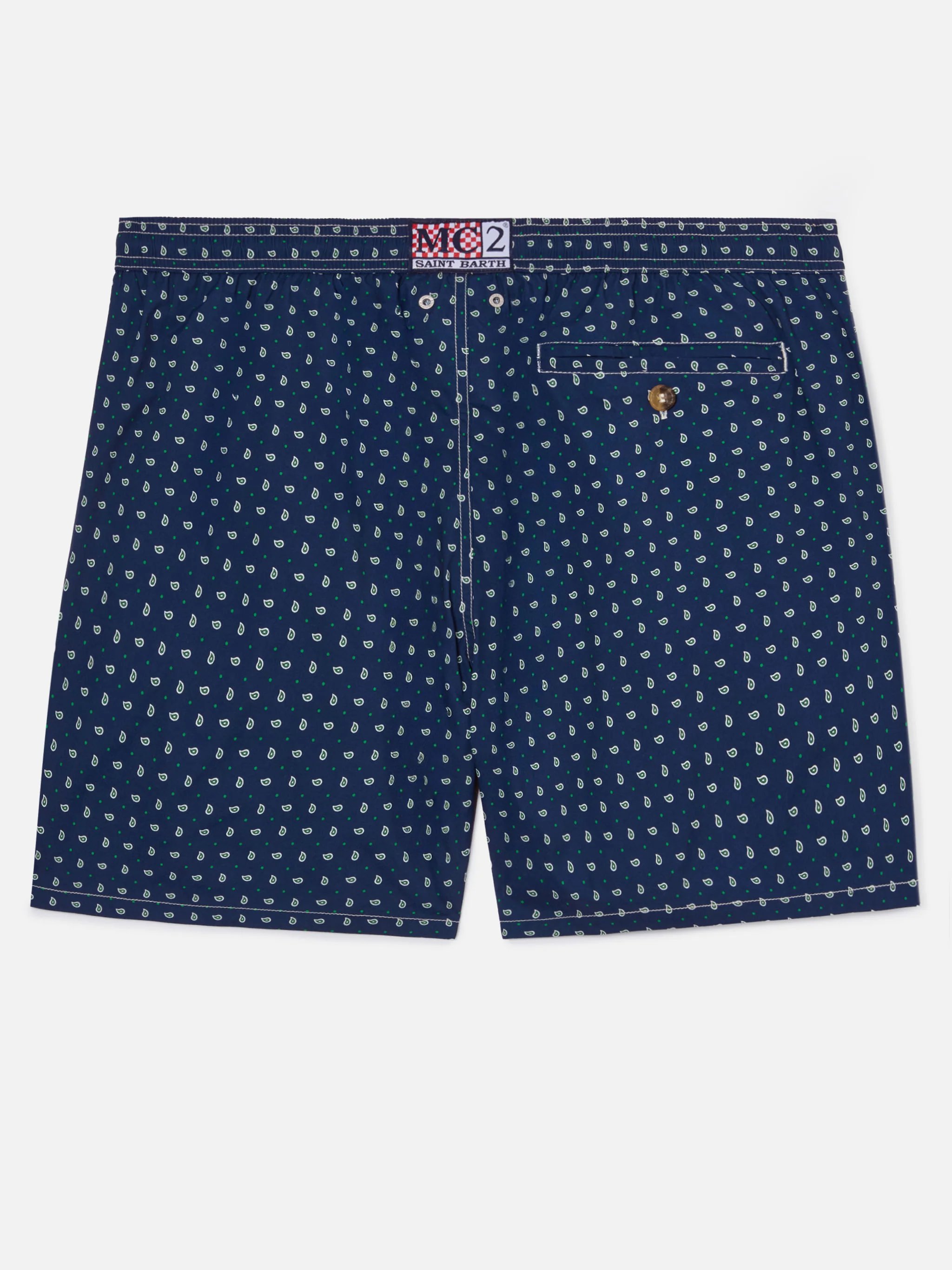 Navy Lighting Micro swim shorts with all-over paisley print - Image 2