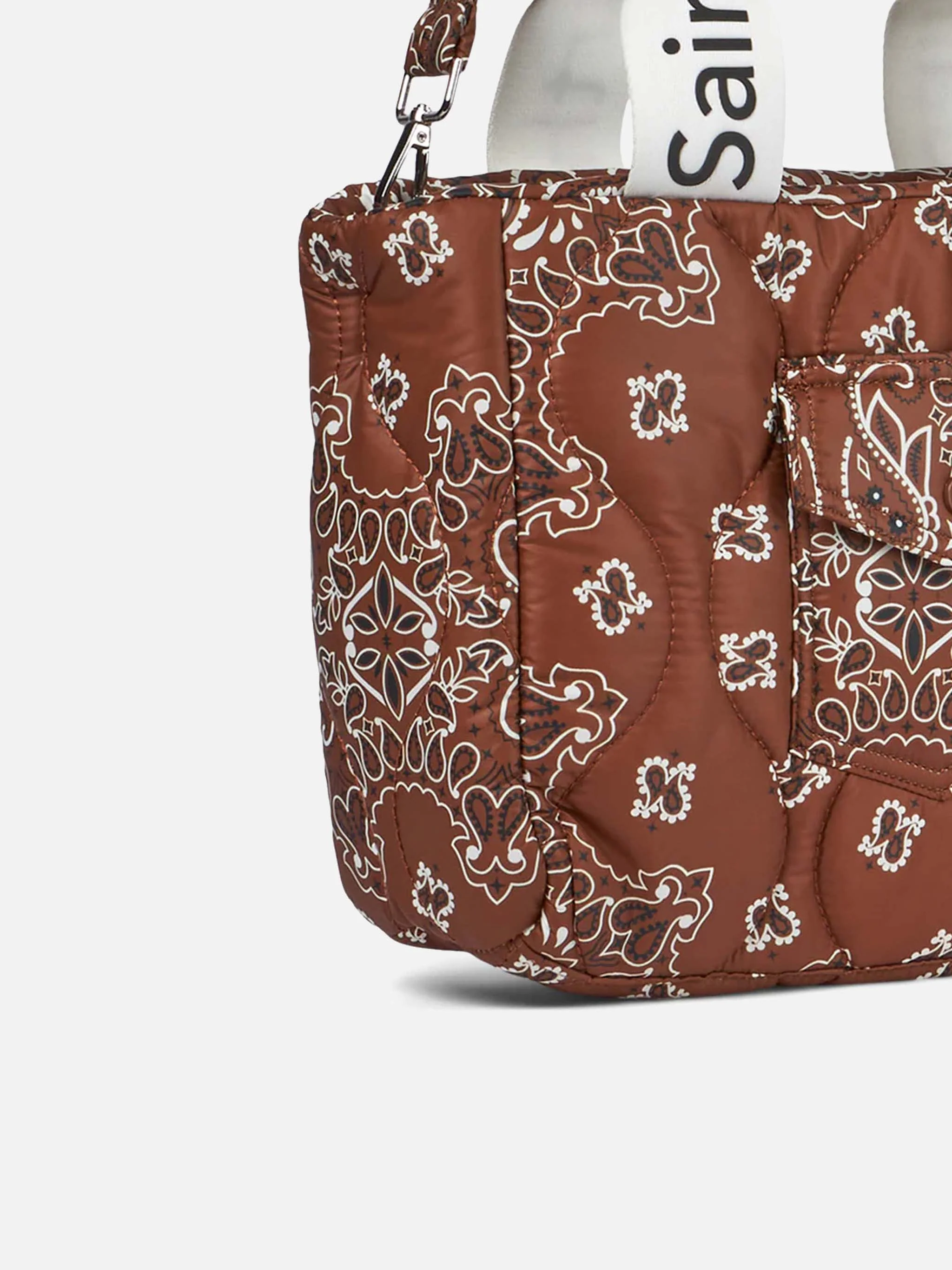 Puffer Bag brown bandanna print handbag - Image 2