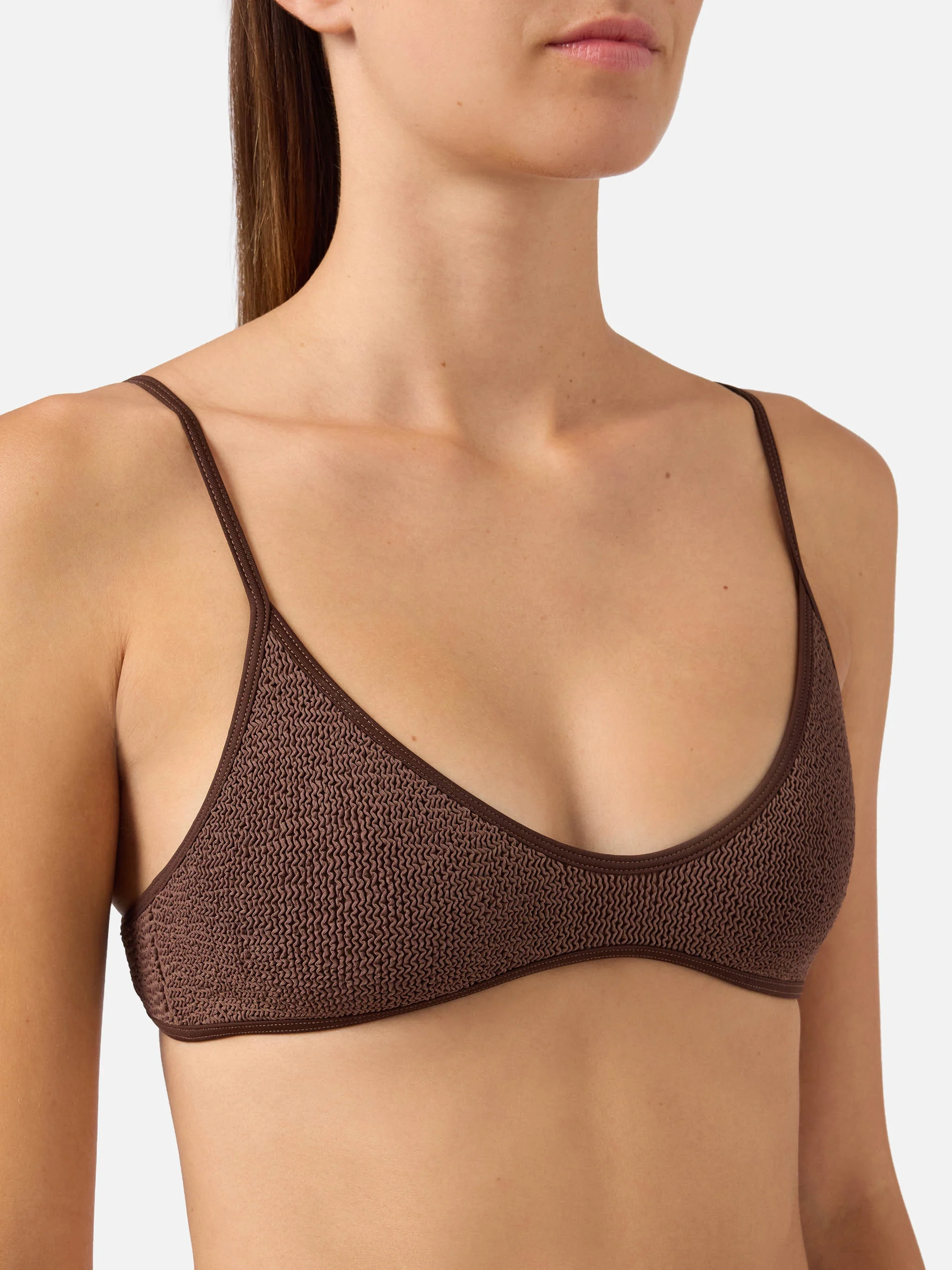 Paloma Marielle brown crinkle bralette bikini - Image 3