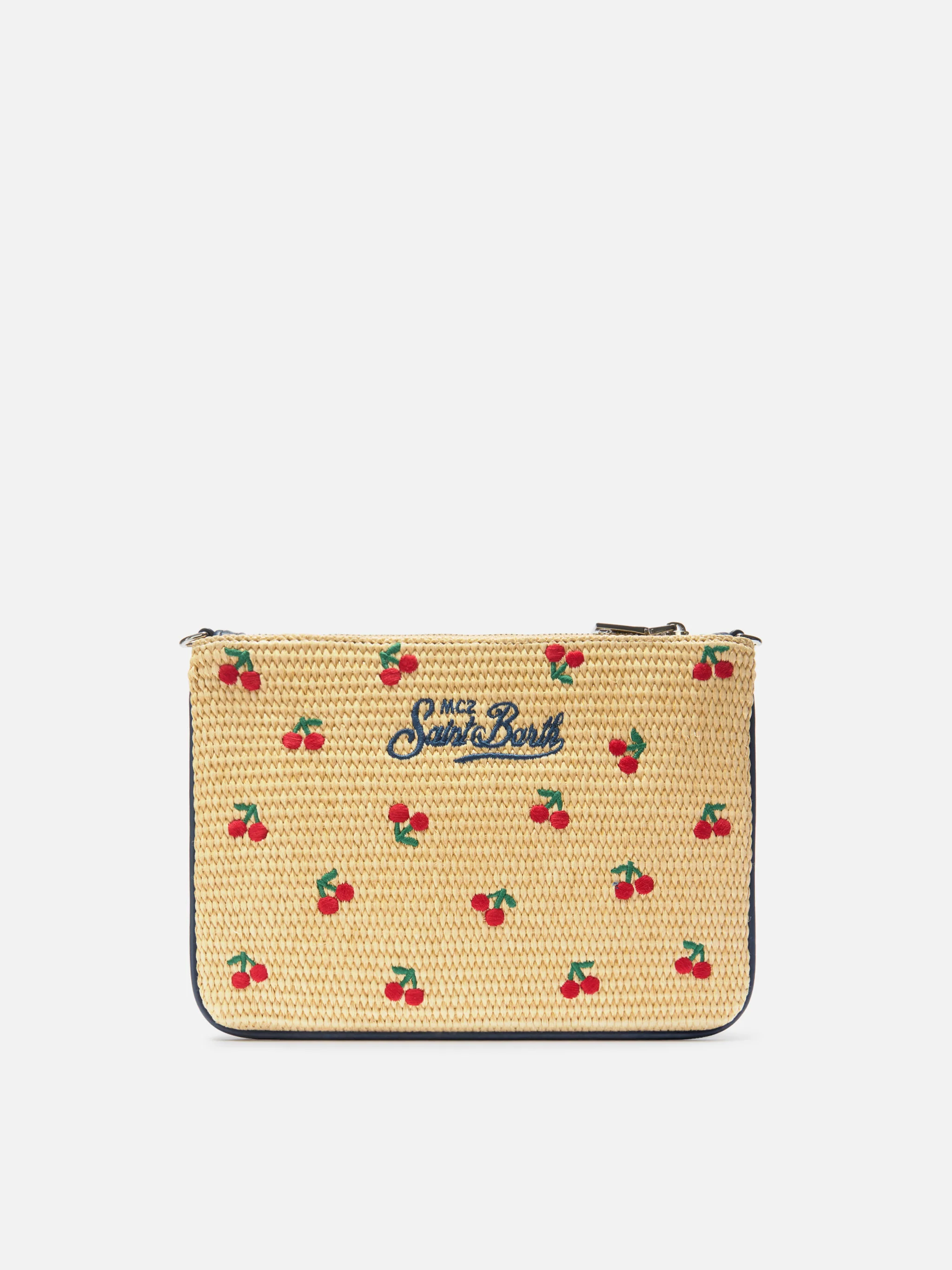 Parisienne embroidered cherries pouch with removable strap - Image 4