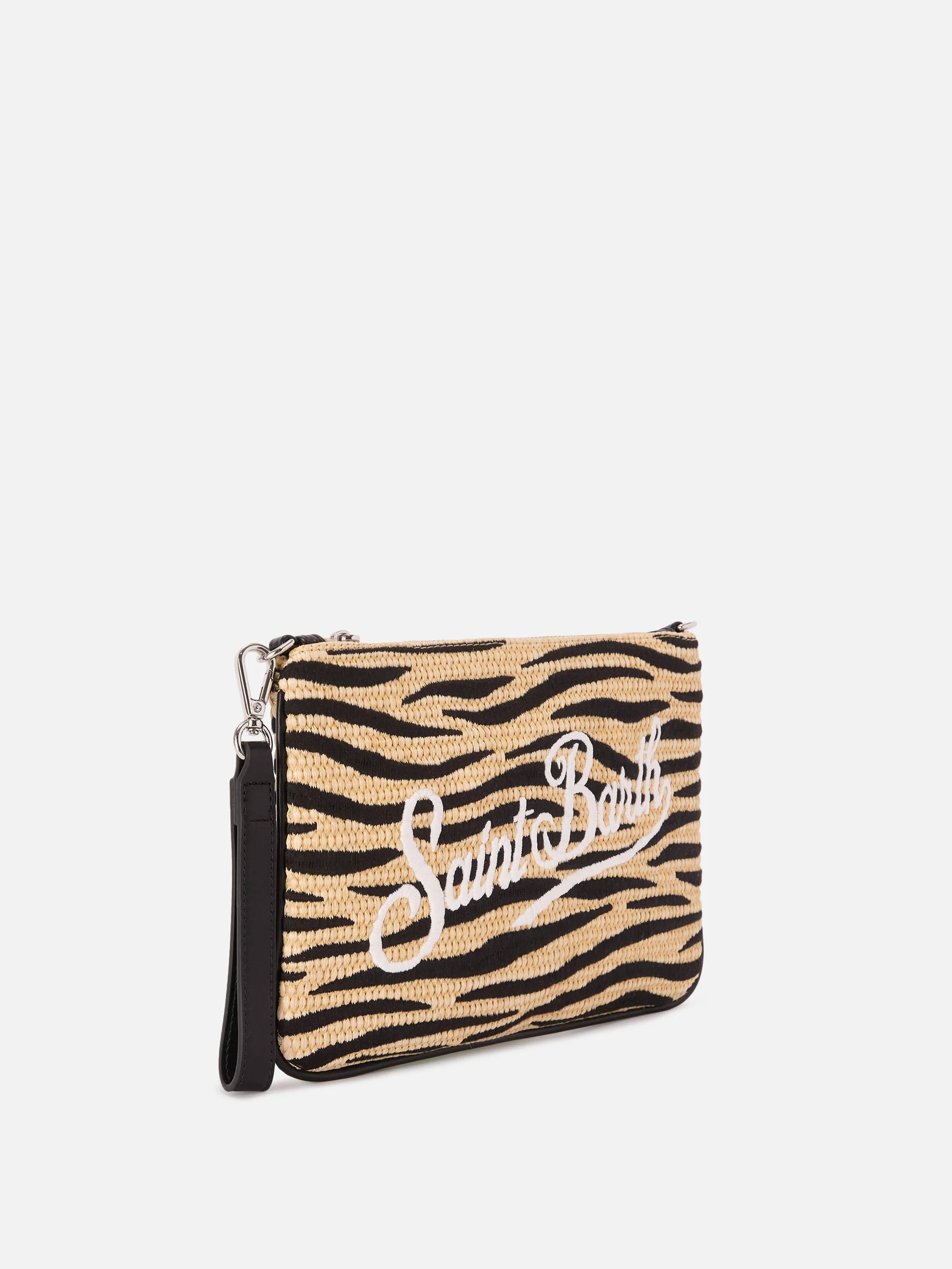 Parisienne embroidered zebra pouch with removable strap - Image 3