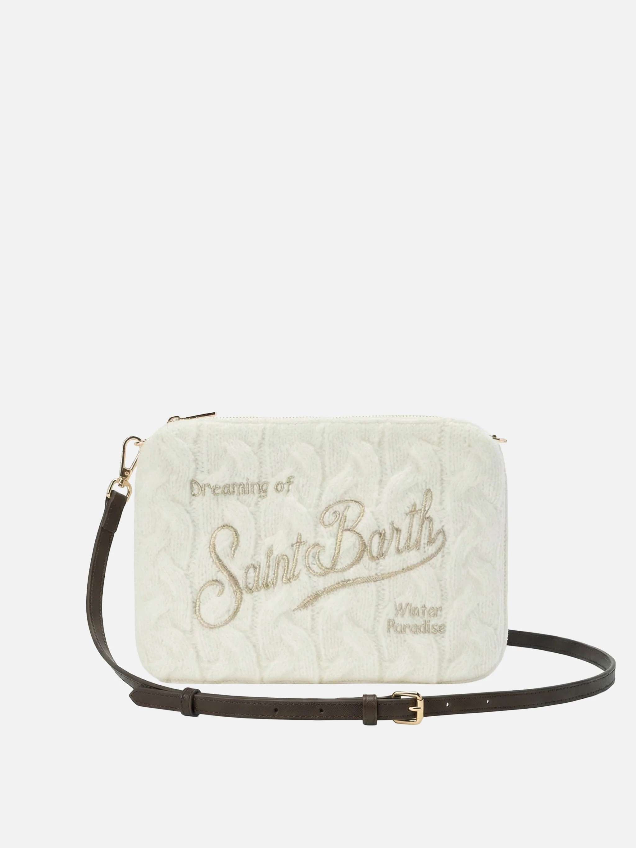Parisienne Wool Braid Crossbody Bag in white braided wool blend