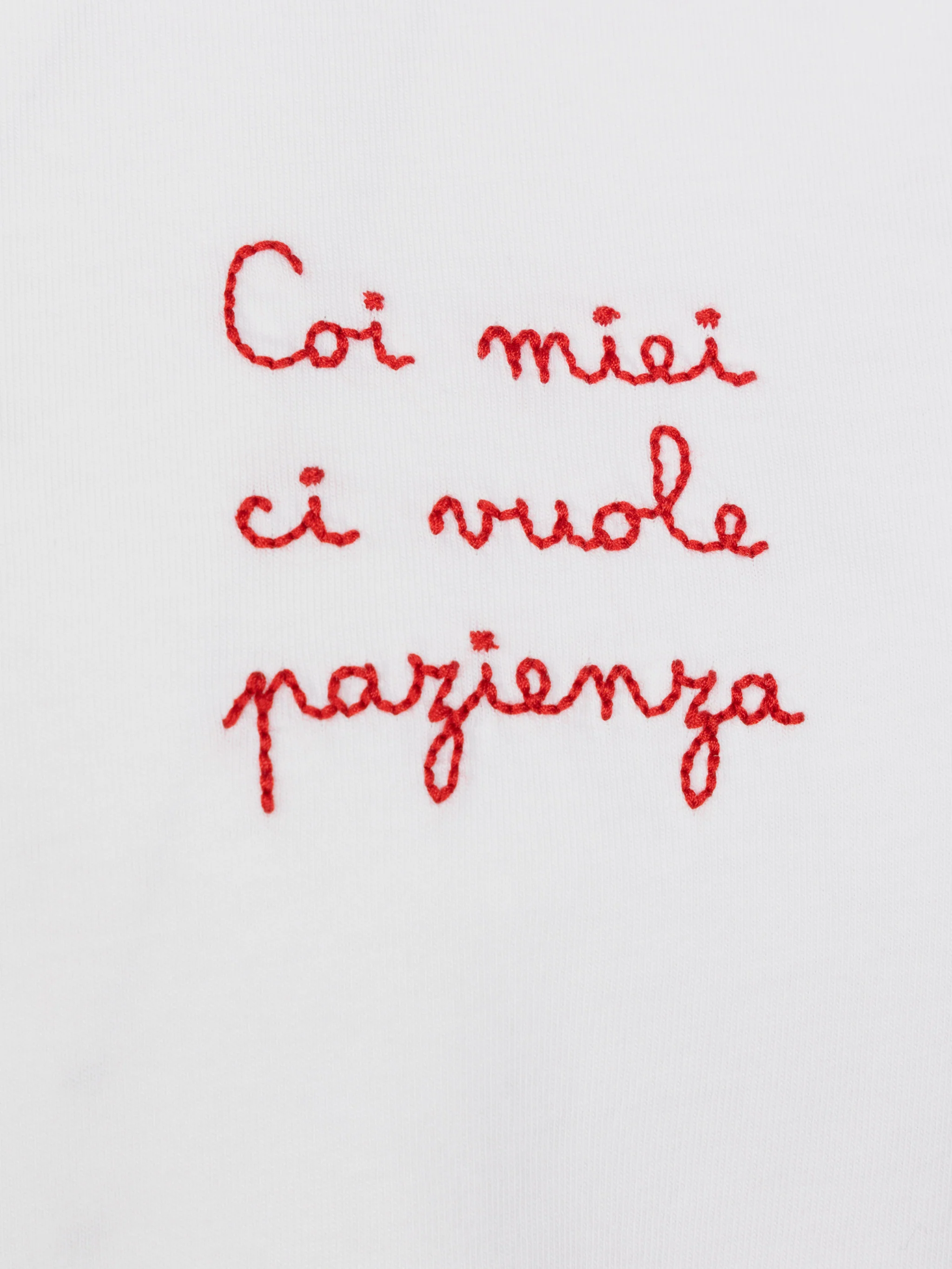 Portofino Jr cotton jersey t-shirt with Coi miei ci vuole pazienza embroidery - Image 2