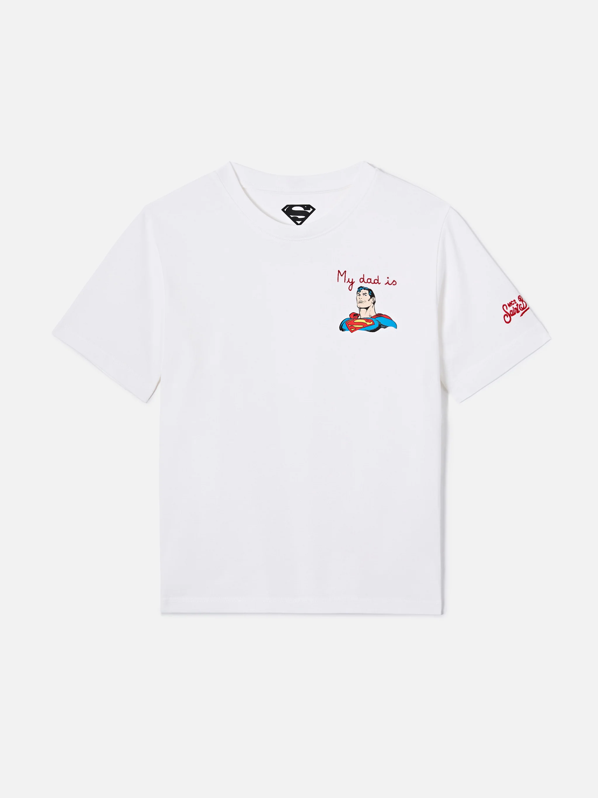 Portofino Jr white t-shirt My Dad is Superman embroidery | Special edition