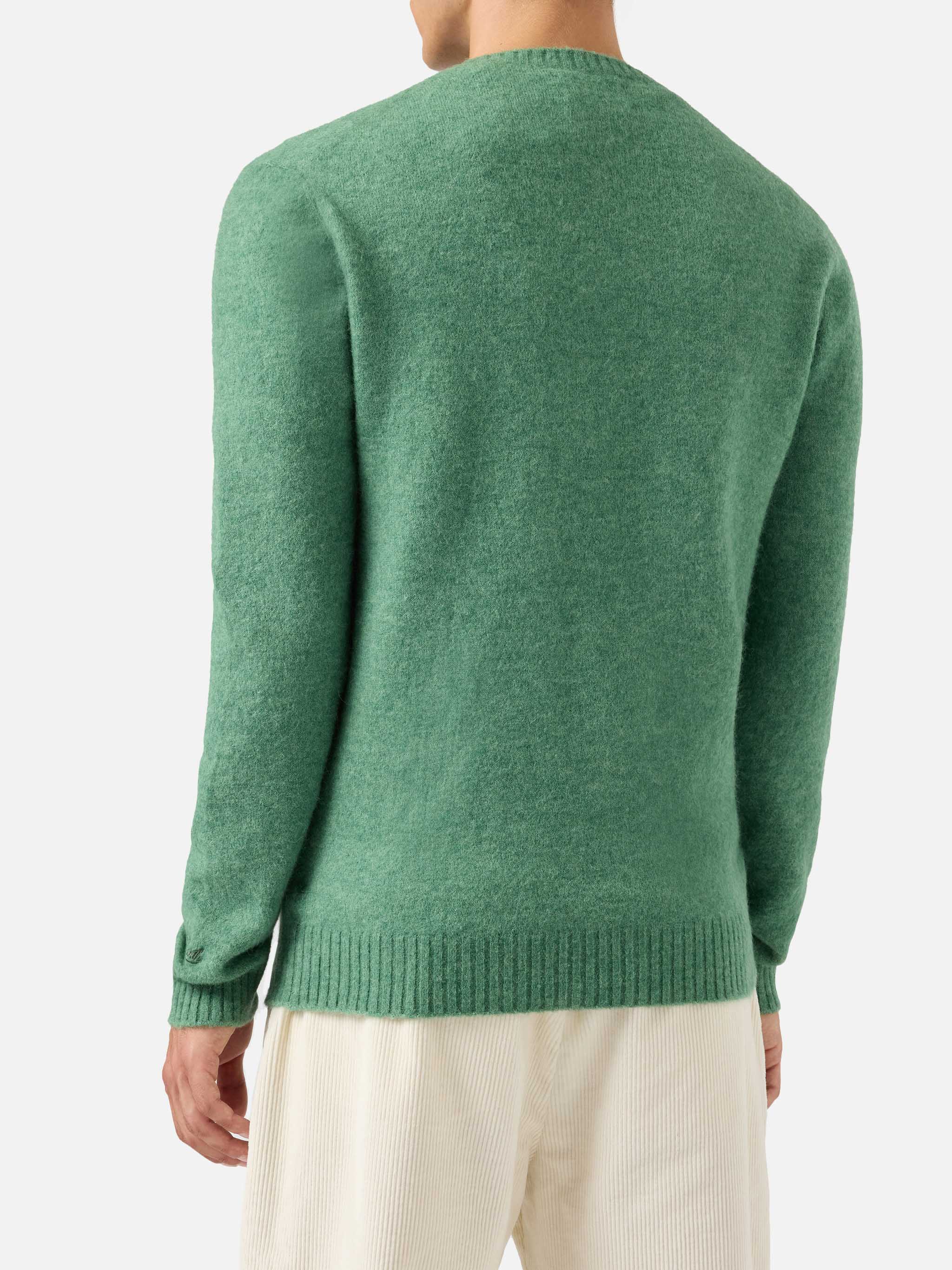 Crewneck sweater Regent in sage green STRETCH ALPACA - Image 3