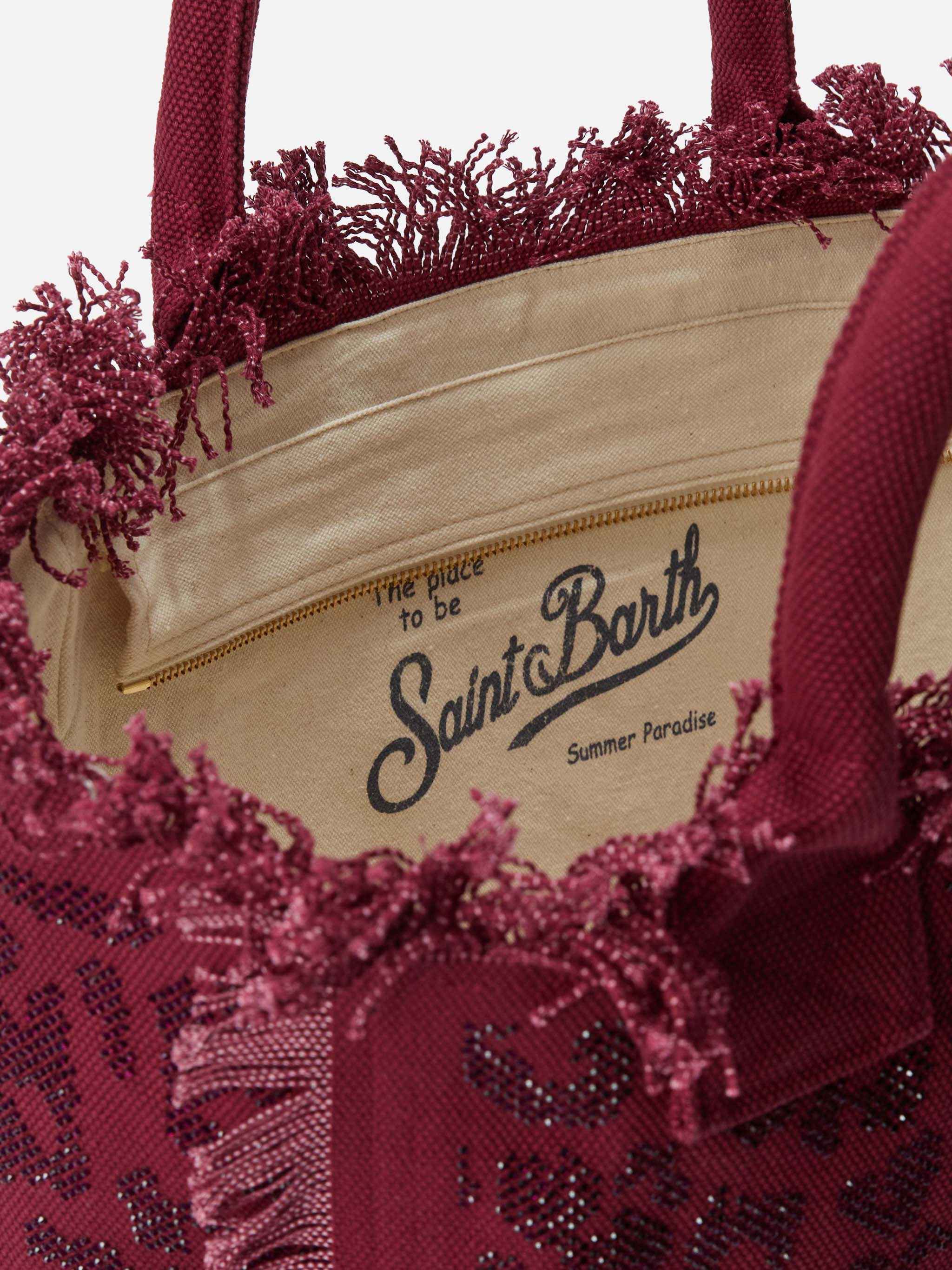 Regular Vanity canvas bag in leopard print with rhinestones - Image 3