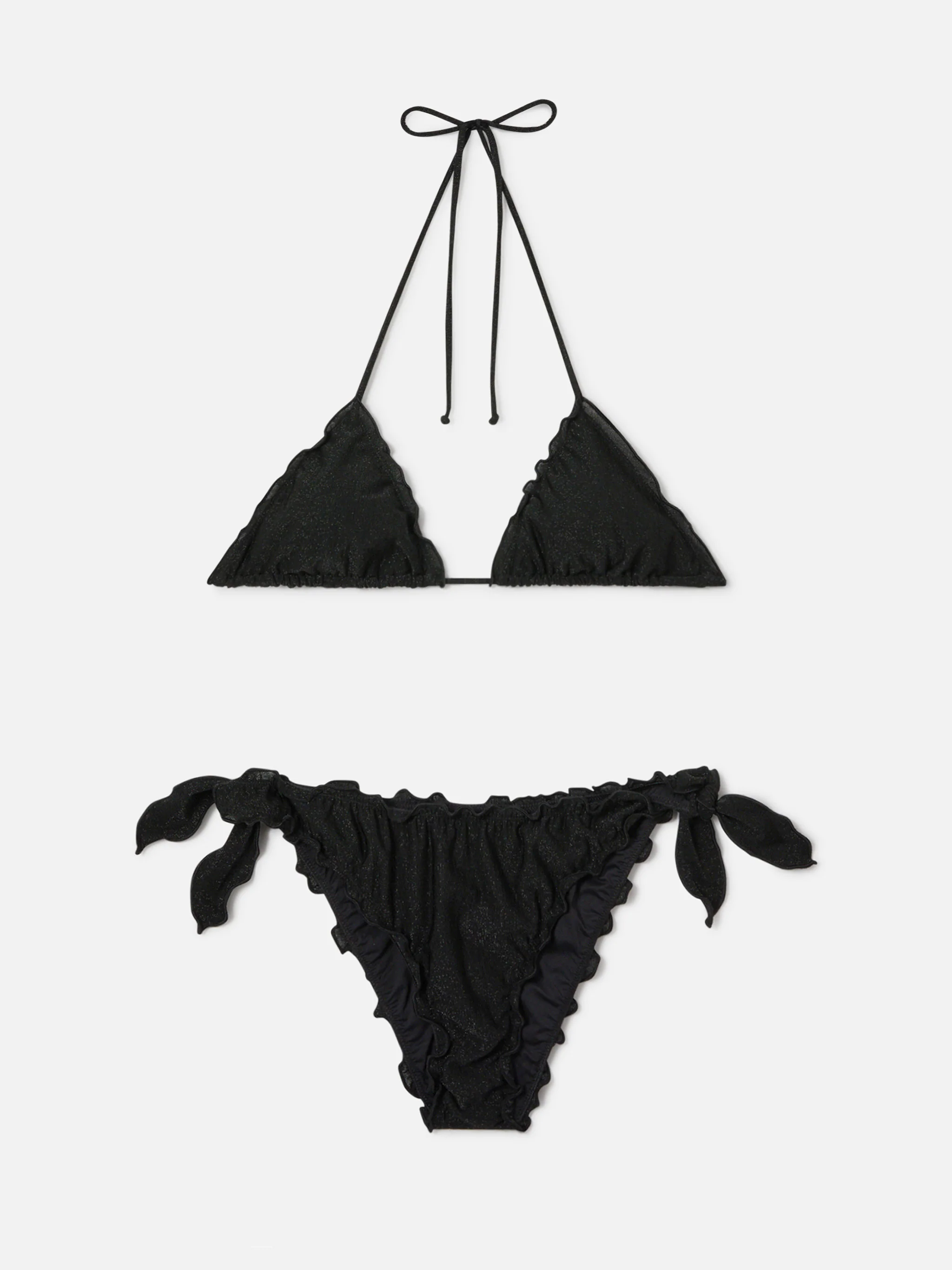 Sagittarius Moon triangle bikini in black lurex