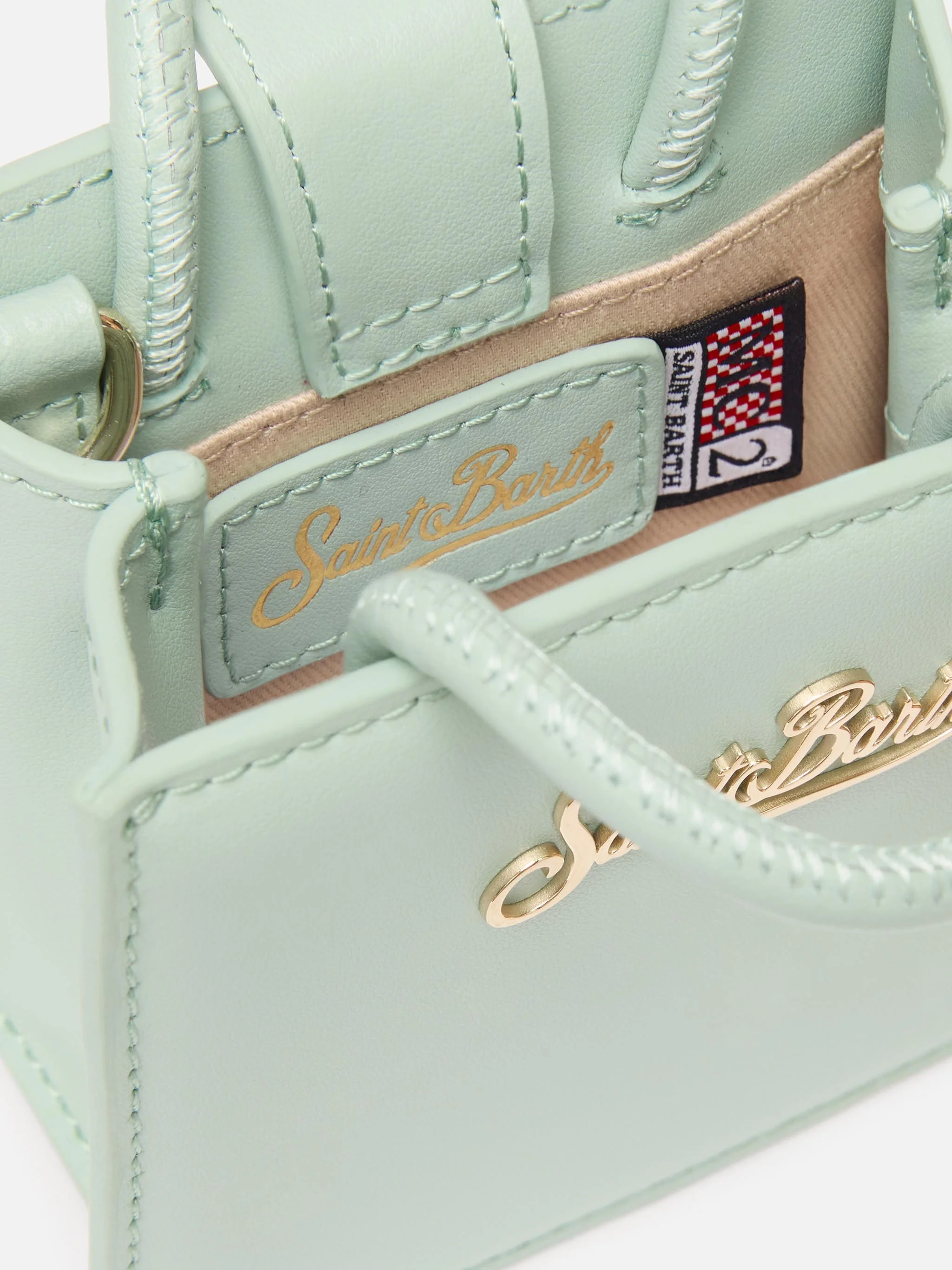 Shop Bag Micro in sage green leather - Image 5