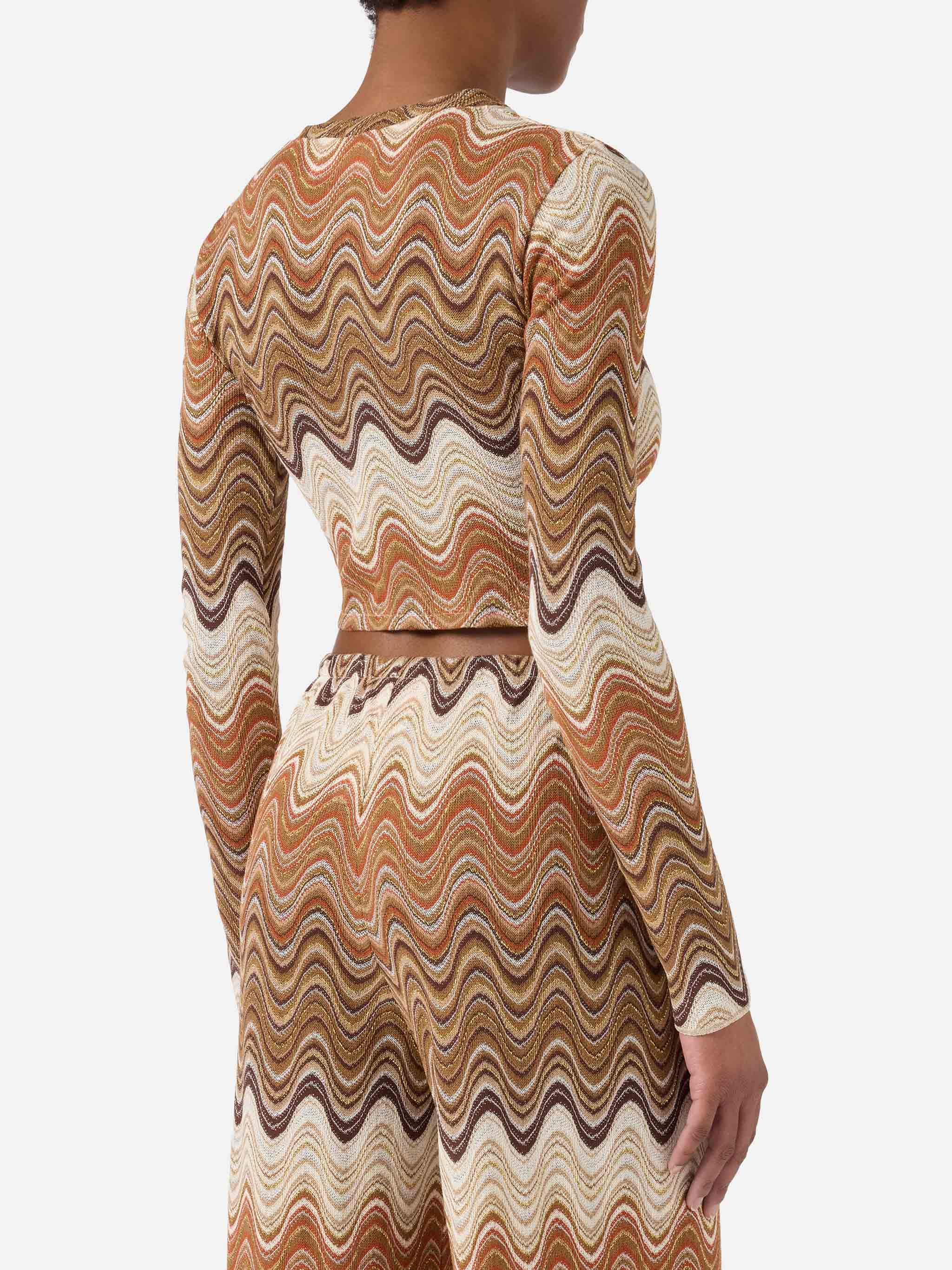 Siviglia cropped degradé raschel top with wave pattern - Image 4