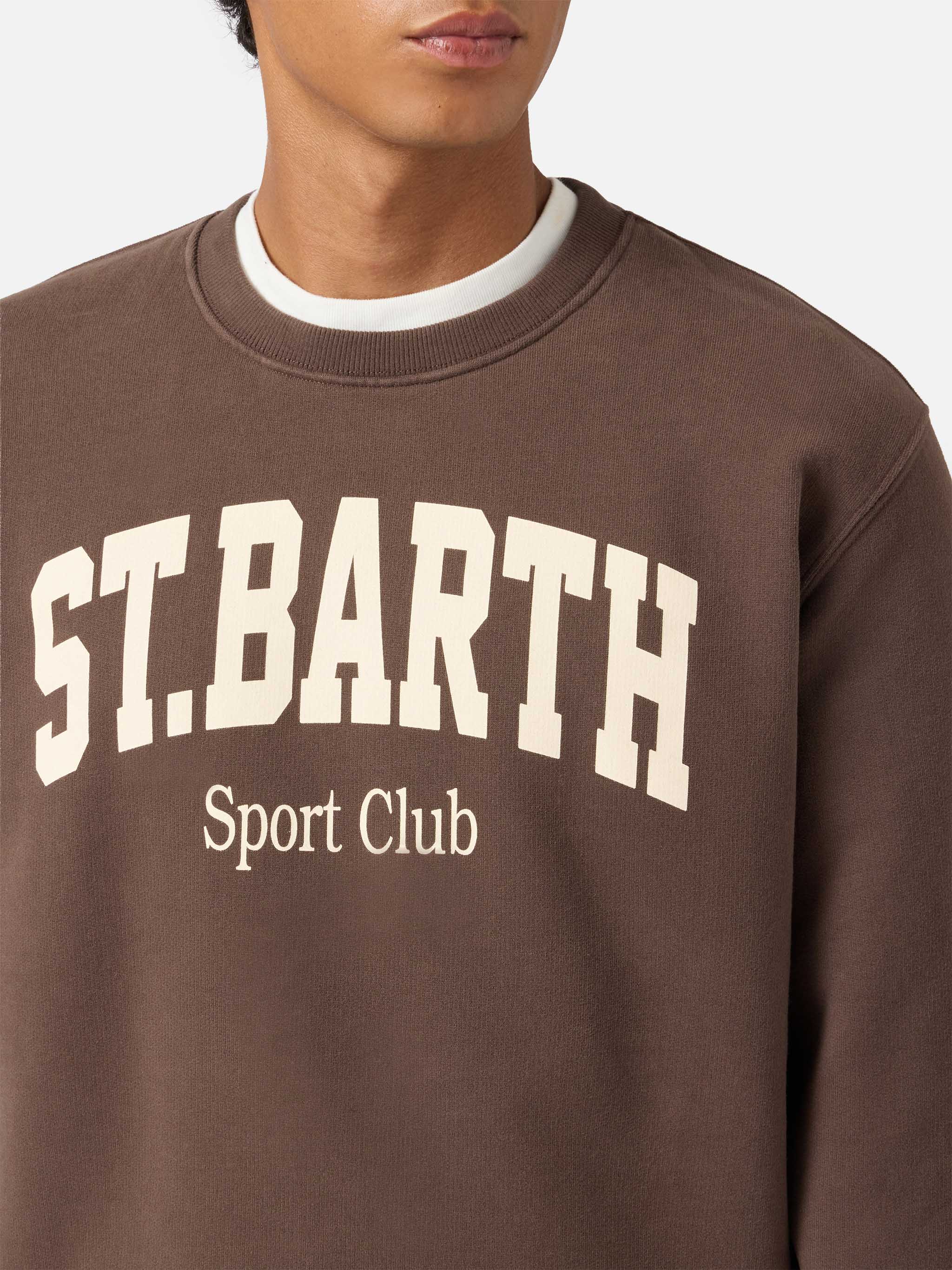 Soho cotton sweatshirt in brown with St. Barth Sport Club print - Image 2