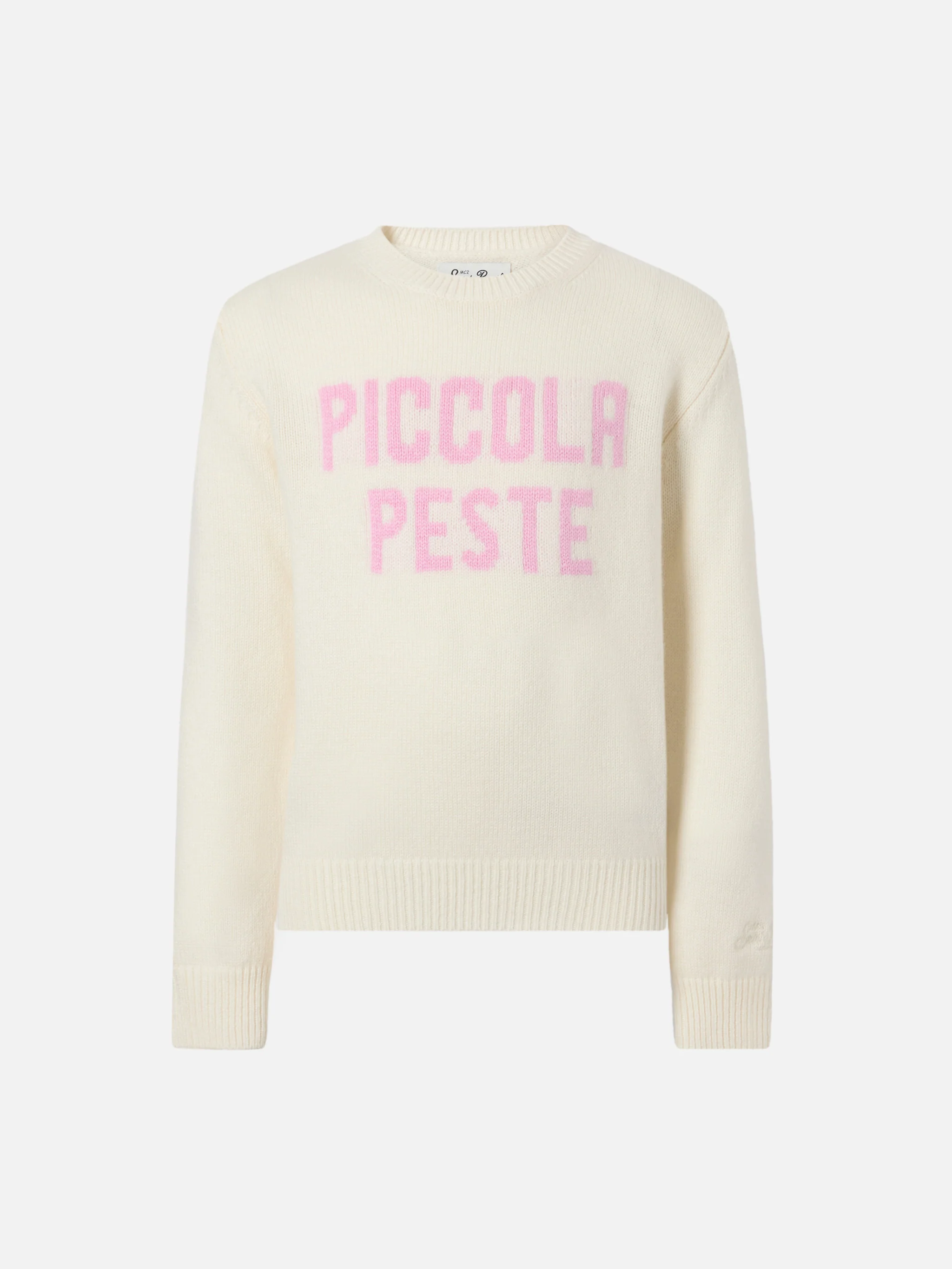 Crewneck Princess in cashmere blend with Piccola Peste jacquard