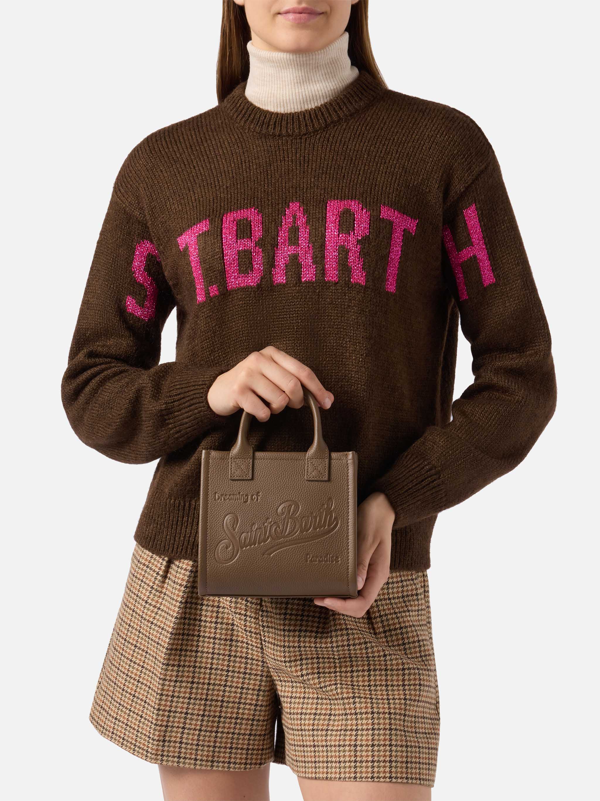 Vanity Bag Mini Shoulder Bag in brown hammered leather - Image 2